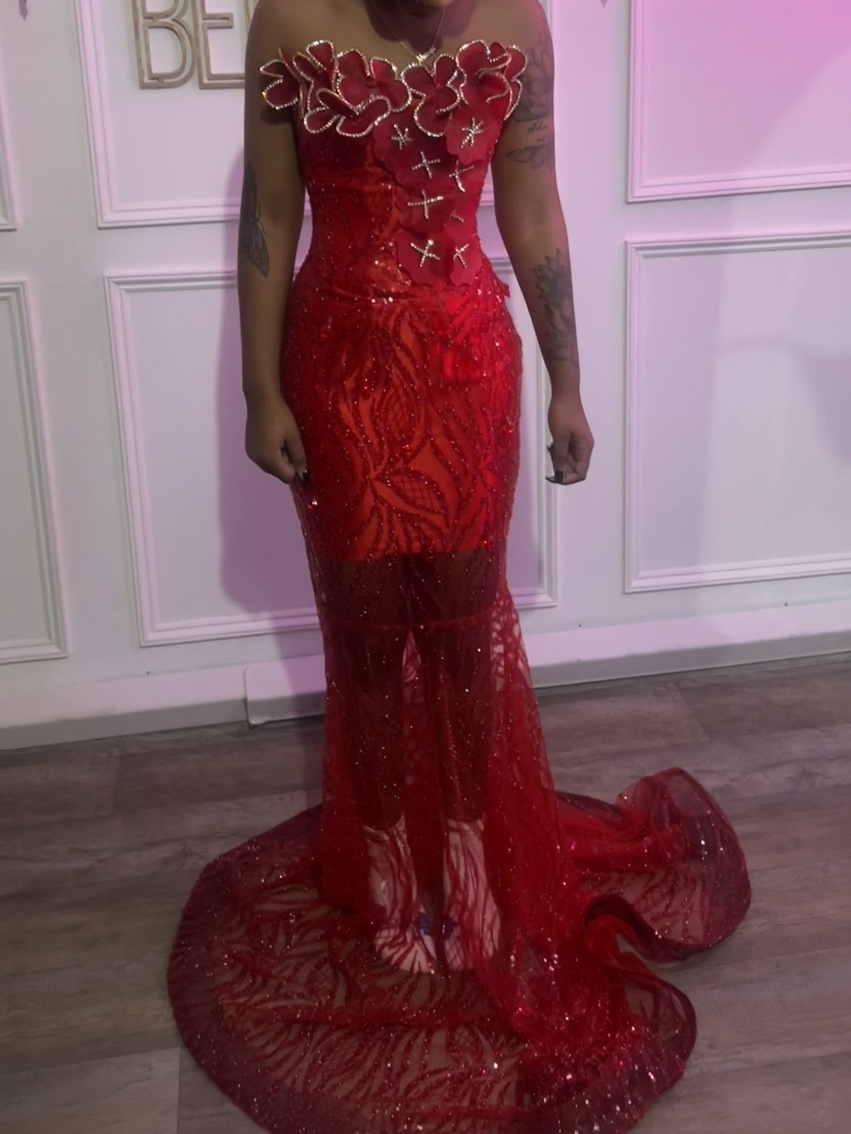 Designer Red Prom Dress Size M / US 6-8 / IT 42-44 - 1 Thumbnail