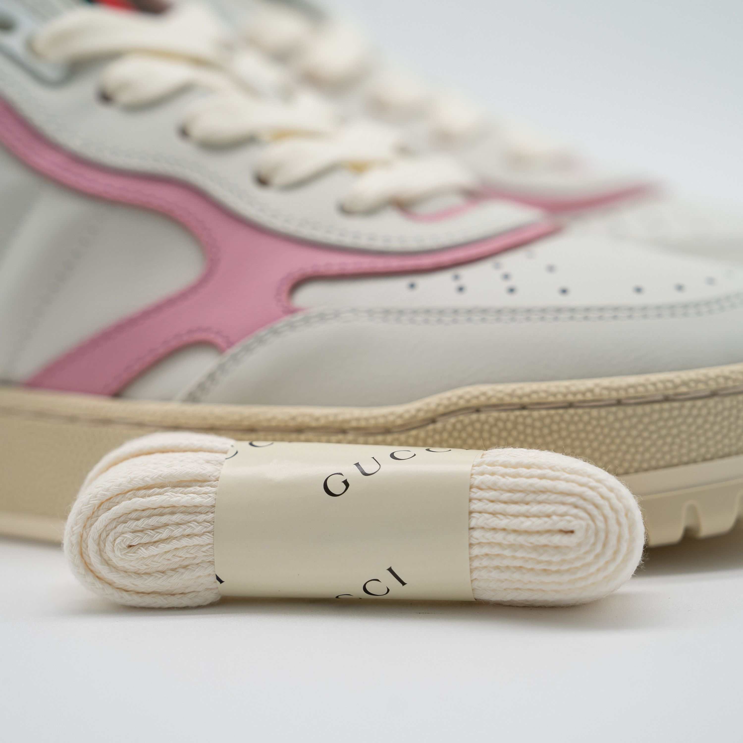 Gucci 9 US Gucci Re-Web Sneakers White Pink Leather Size US 9 / IT 39 - 11 Thumbnail