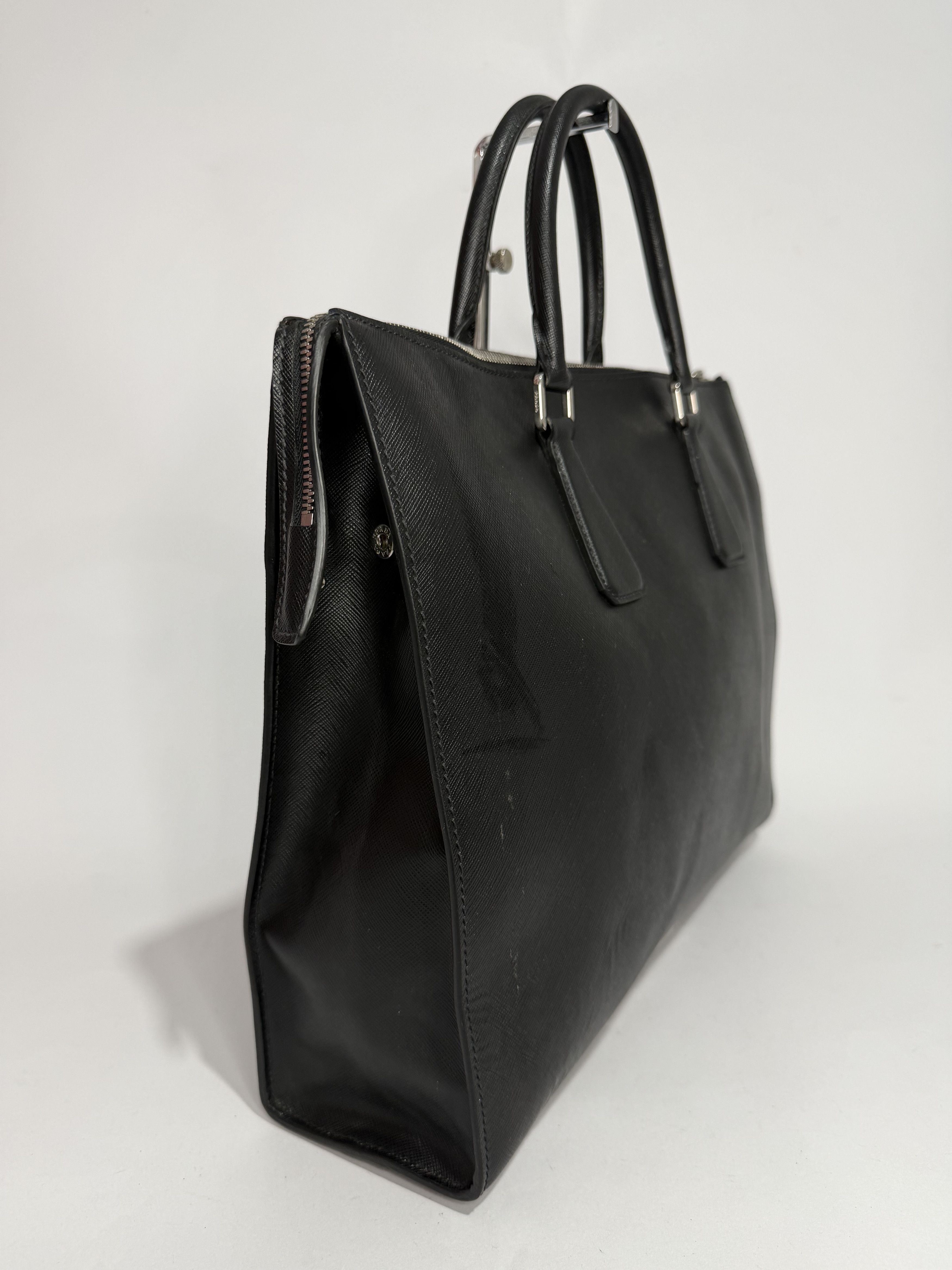 Prada Prada Black Saffiano Leather Large Tote Bag / Briefcase Size ONE SIZE - 6 Thumbnail