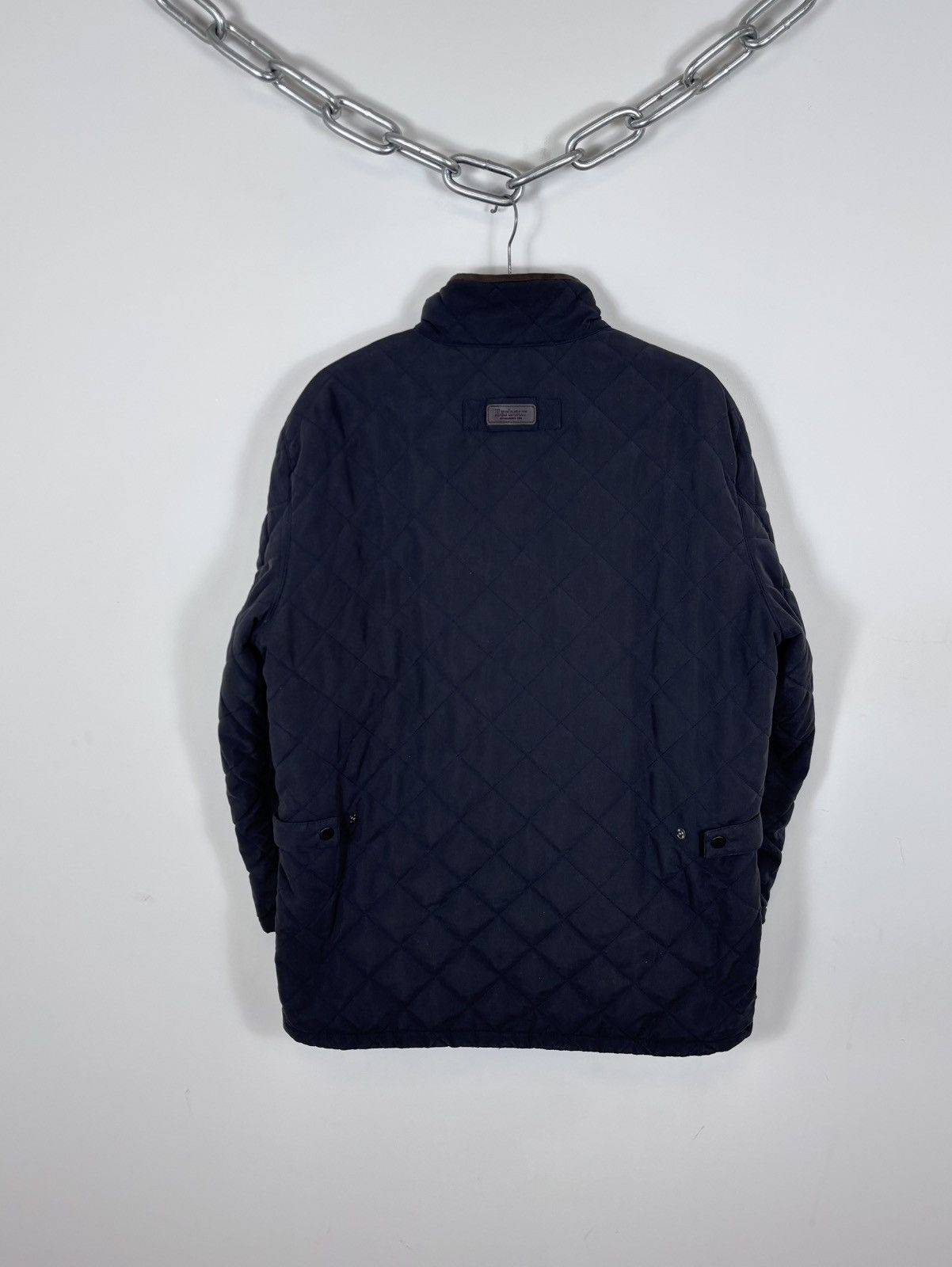 Barbour Barbour Men’s Waterproof Shoveler Quilted Jacket Navy Coat Size US L / EU 52-54 / 3 - 3 Thumbnail