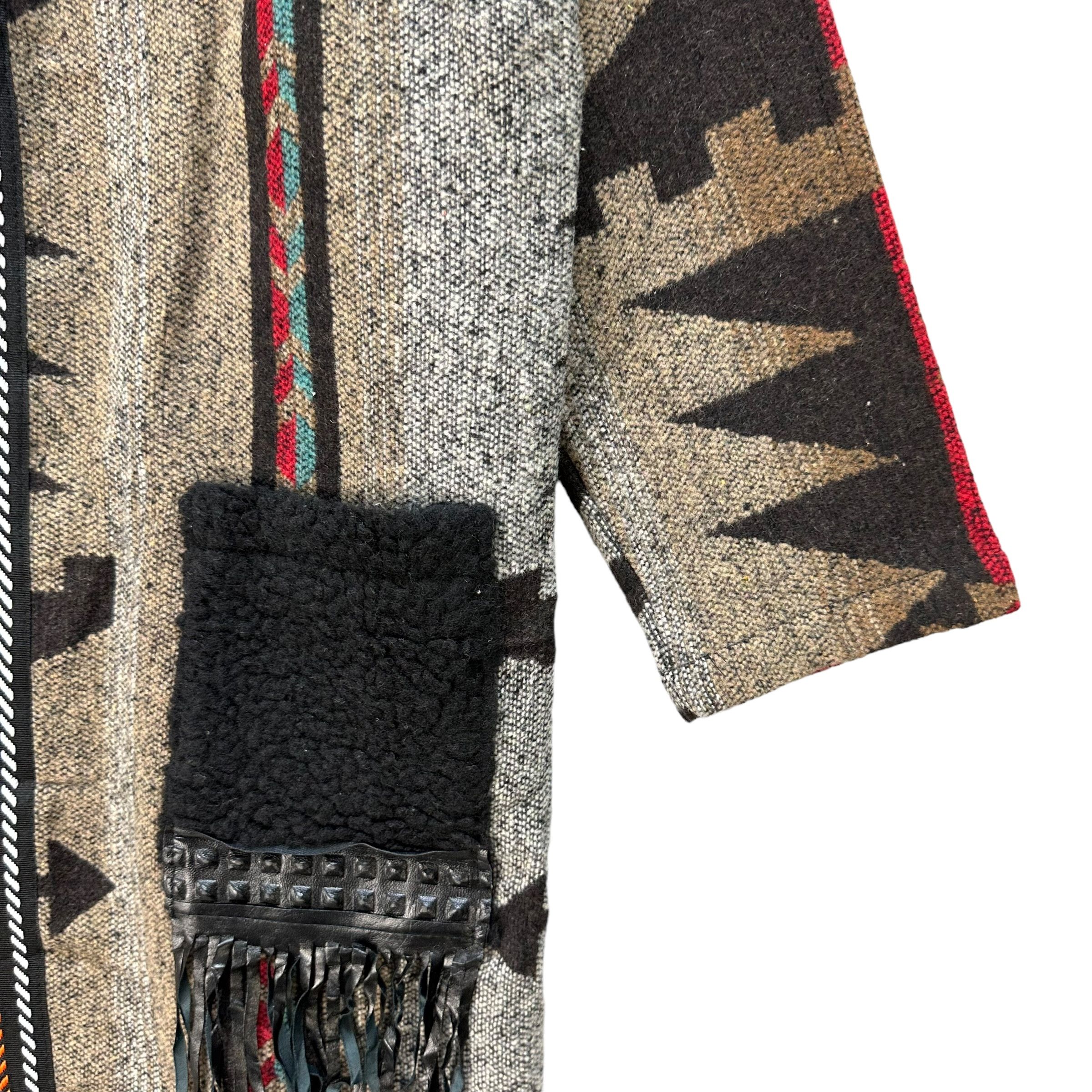 Japanese Brand AIRBY Motif Design Navajo Native Long Cardigan #A43-0978 Size US L / EU 52-54 / 3 - 5 Thumbnail