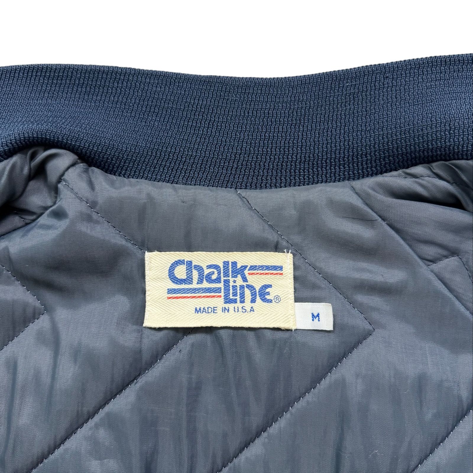 MLB VTG 90s NEW YORK YANKEES CHALK LINE SATIN JACKET SPELL OUT Size US M / EU 48-50 / 2 - 6 Thumbnail