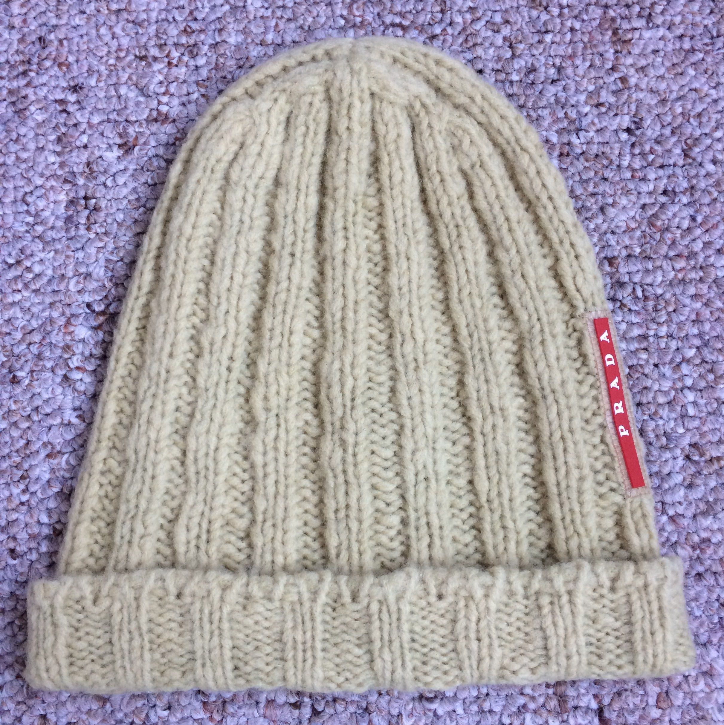 Prada Linea Rossea Logo Beanie Hat