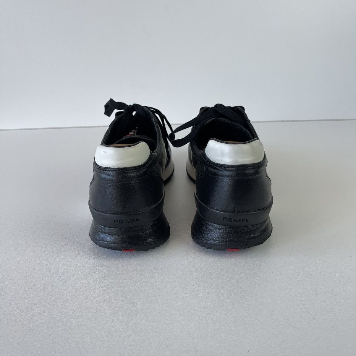 Prada Prada Two Tone Leather Low Trainers Sneakers Black 4E 2602 Size US 9 / EU 42 - 8 Thumbnail