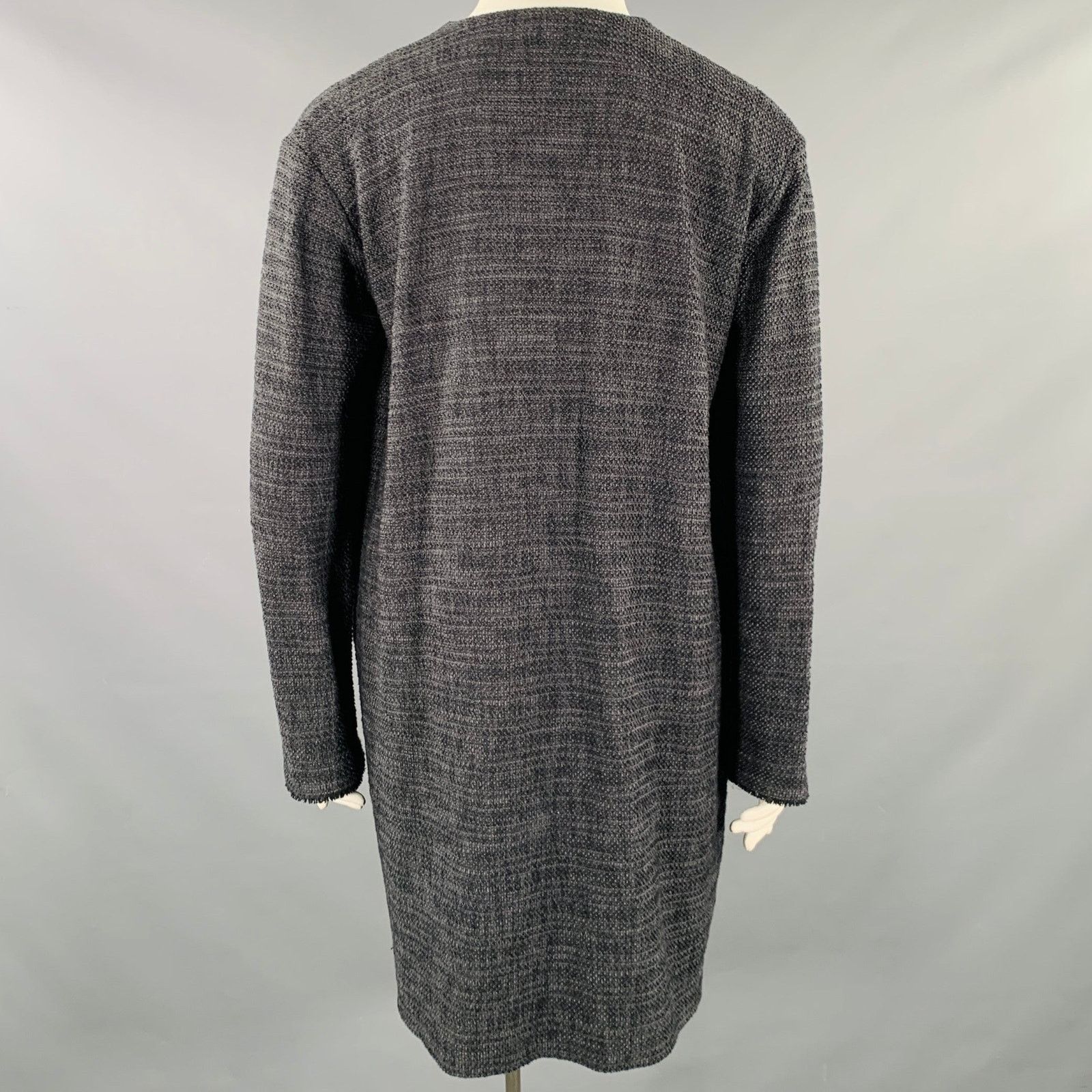 Issey Miyake ISSEY MIYAKE Size L Grey Navy Single Breasted Snaps Coat Size L / US 10 / IT 46 - 4 Thumbnail