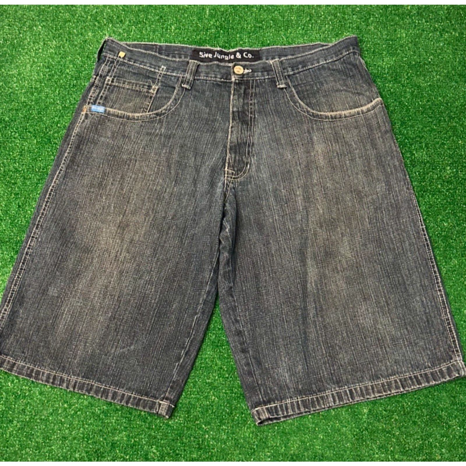 Vintage VINTAGE 5ive Jungle JNCO Baggy Jeans Shorts Skater Hip Hop Grunge Mens 38 Jorts Size US 38 / EU 54 - 2 Thumbnail