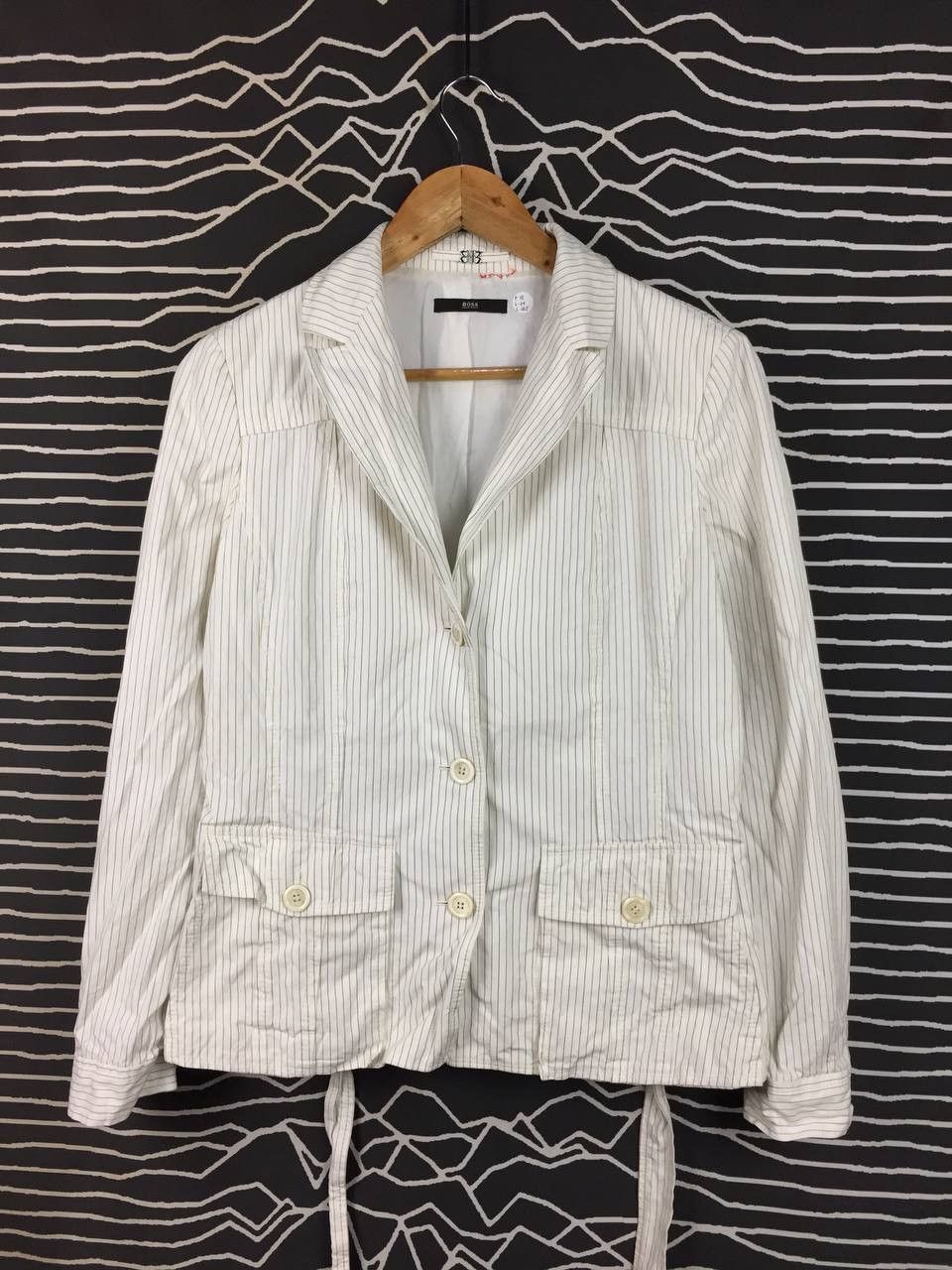 Hugo Boss Hugo Boss Women's Pinstripe Utility Blazer Summer Jacket Size S / US 4 / IT 40 - 1 Thumbnail