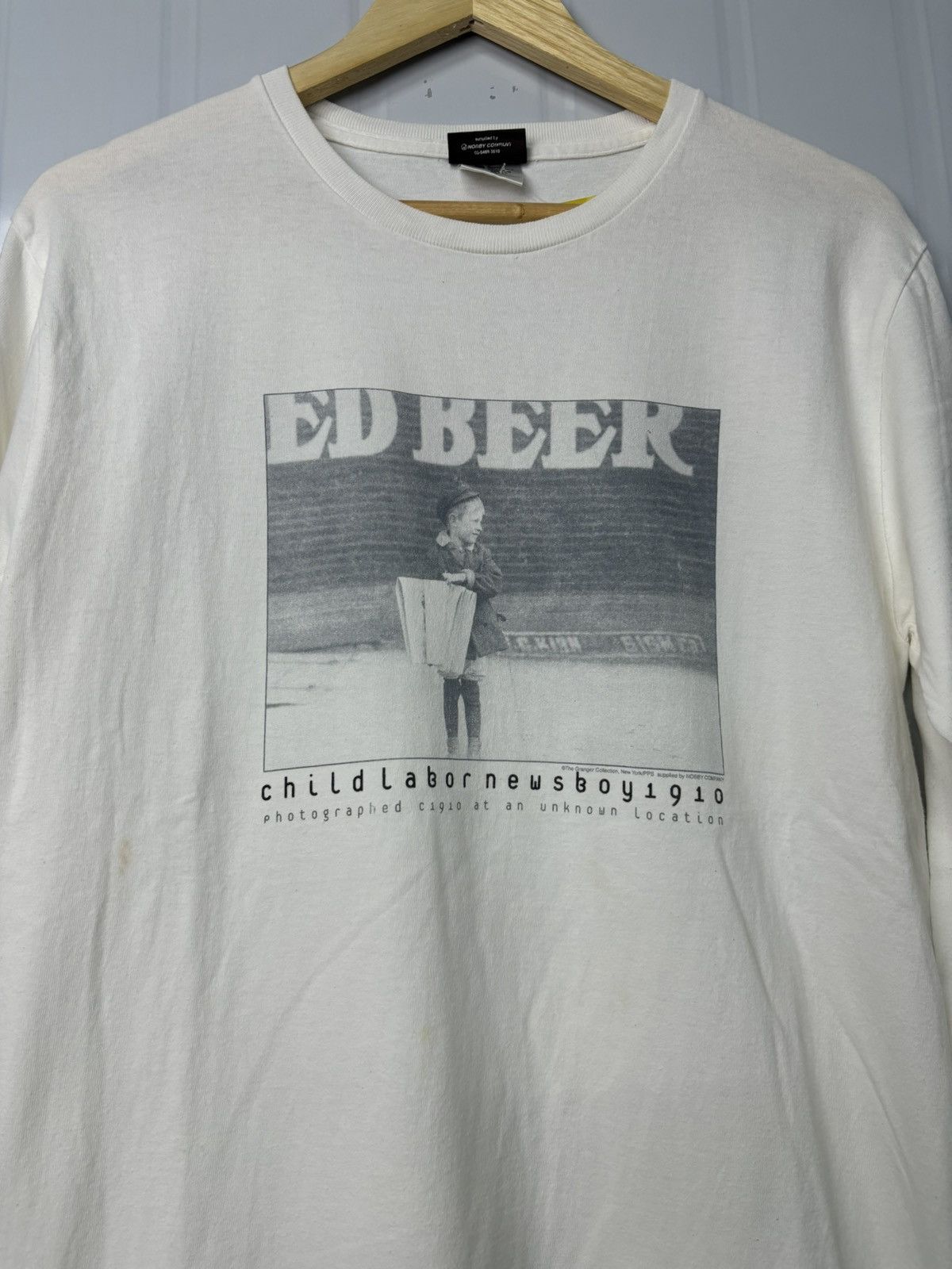 Vintage RARE! Vintage 90’s Child Labor Newsboy Phototee Beer Size US L / EU 52-54 / 3 - 1 Thumbnail