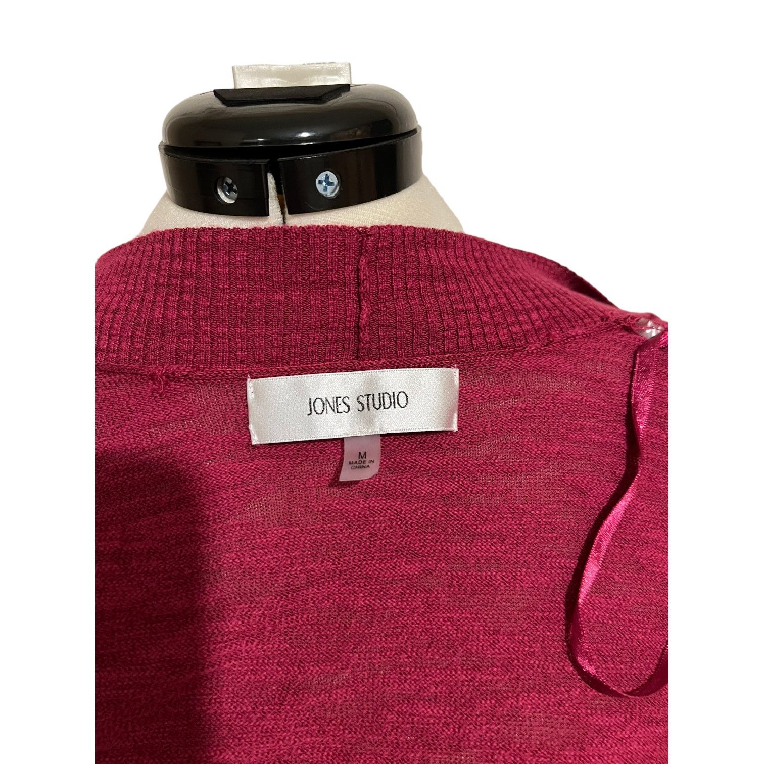 Other Jones Studio Dark Pink Cardigan Sweater Ribbed Size Medium Size M / US 6-8 / IT 42-44 - 2 Thumbnail