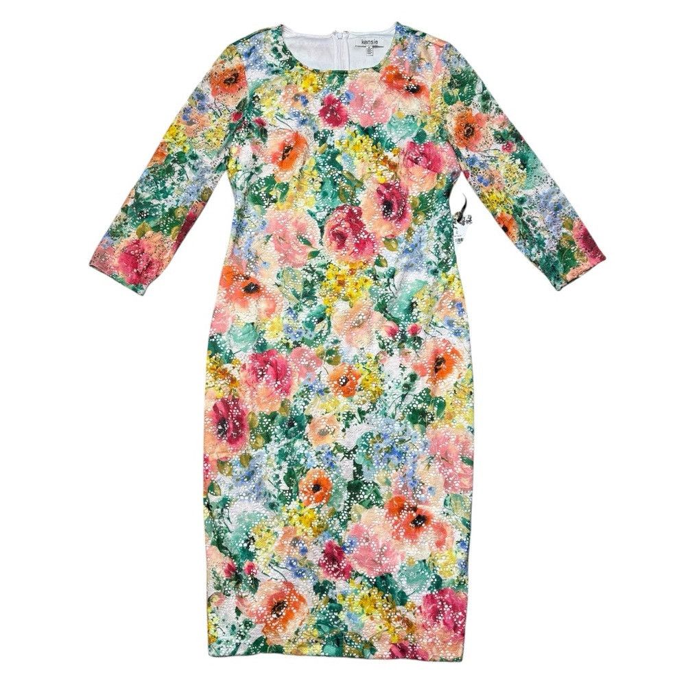 Other NWT New $98 Kensie Floral Shift Lace Dress Size 12 Size XL / US 12-14 / IT 48-50 - 5 Thumbnail