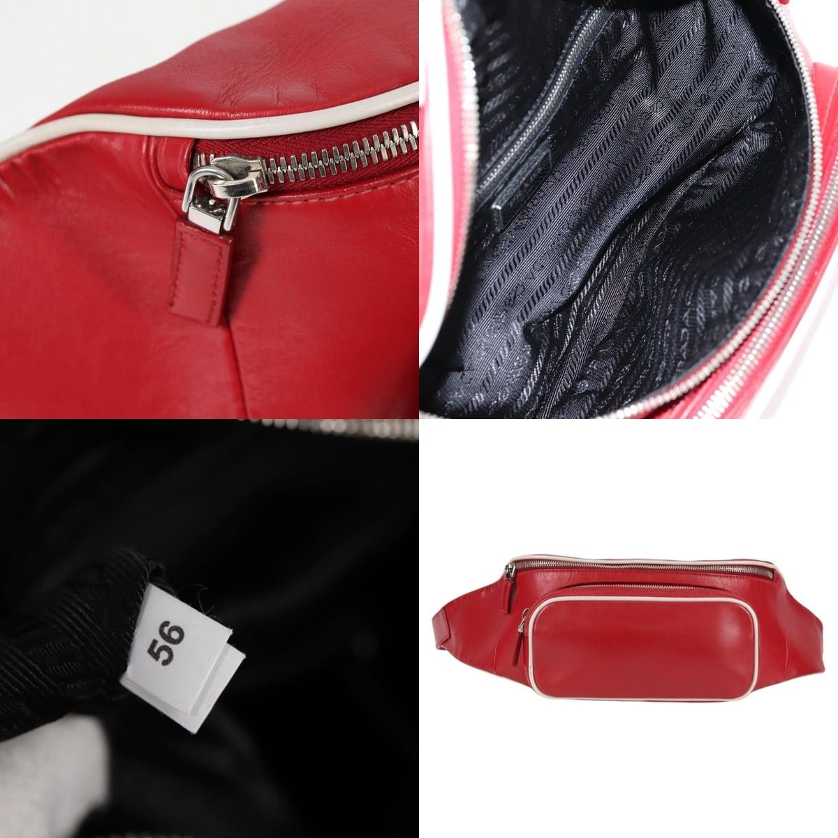 Prada PRADA Body Bag Leather Silver Red Size ONE SIZE - 10 Thumbnail