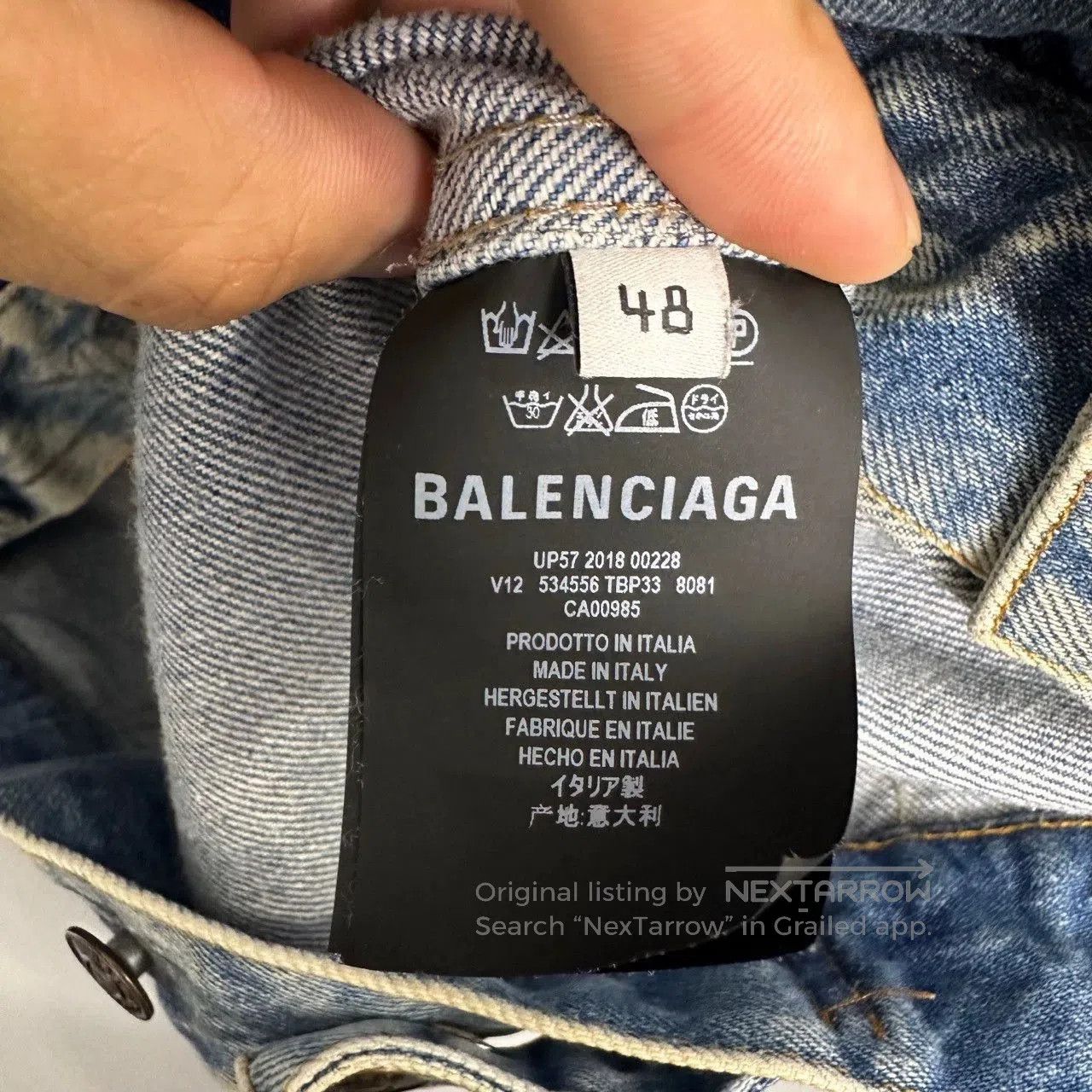 Balenciaga graffiti print denim jacket by balenciaga. Size US L / EU 52-54 / 3 - 4 Thumbnail