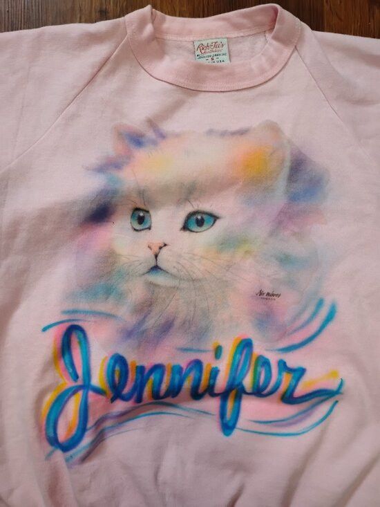 Other Vintage Air Waves Cat Kitten Airbrush Crewneck Sweatshirt Size S / US 4 / IT 40 - 1 Thumbnail