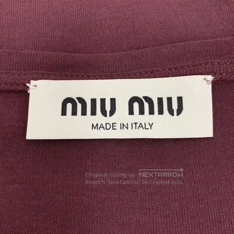 Miu Miu Miu Miu Wine Red Cotton Long Sleeve Top . Size XS / US 0-2 / IT 36-38 - 5 Thumbnail