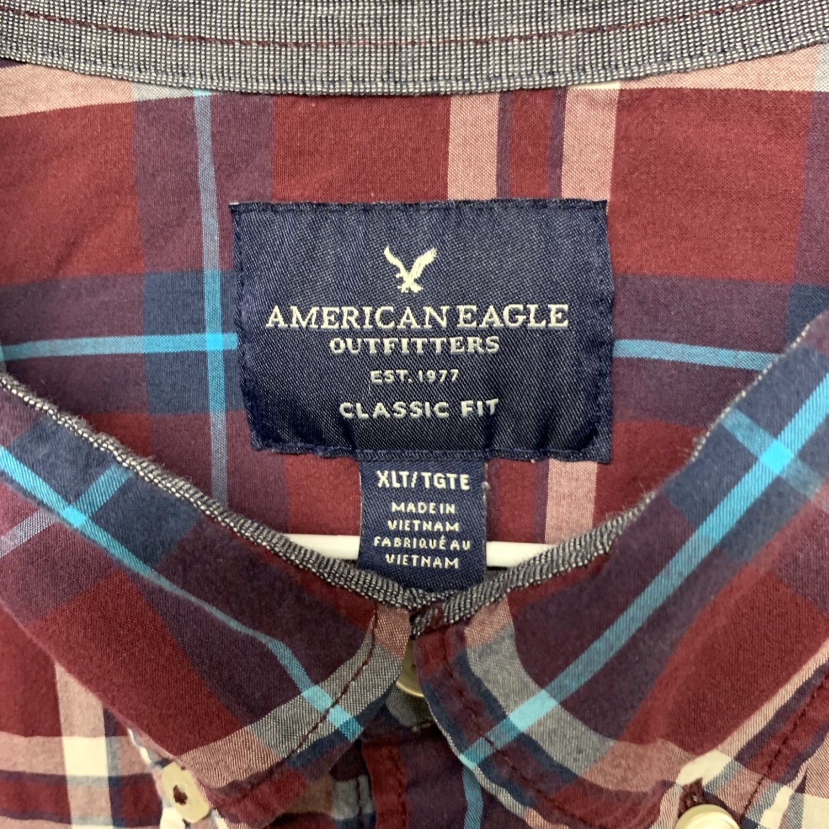 American Eagle Outfitters American Eagle Outfitters Shirt Men XLT Long Sleeve Button Red/White/Blue Plaid Mens Size US XL / EU 56 / 4 - 4 Thumbnail