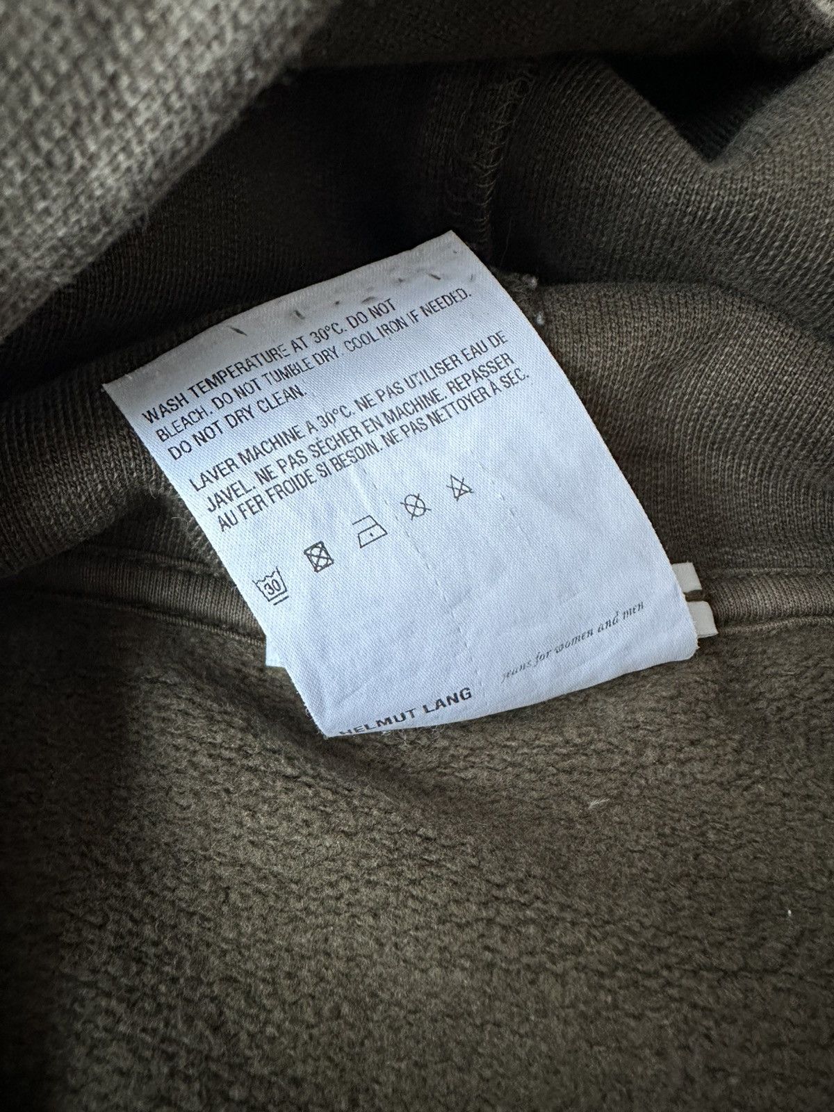 Helmut Lang Helmut Lang Khaki Logo Stripes Hoodie Size US XL / EU 56 / 4 - 7 Thumbnail