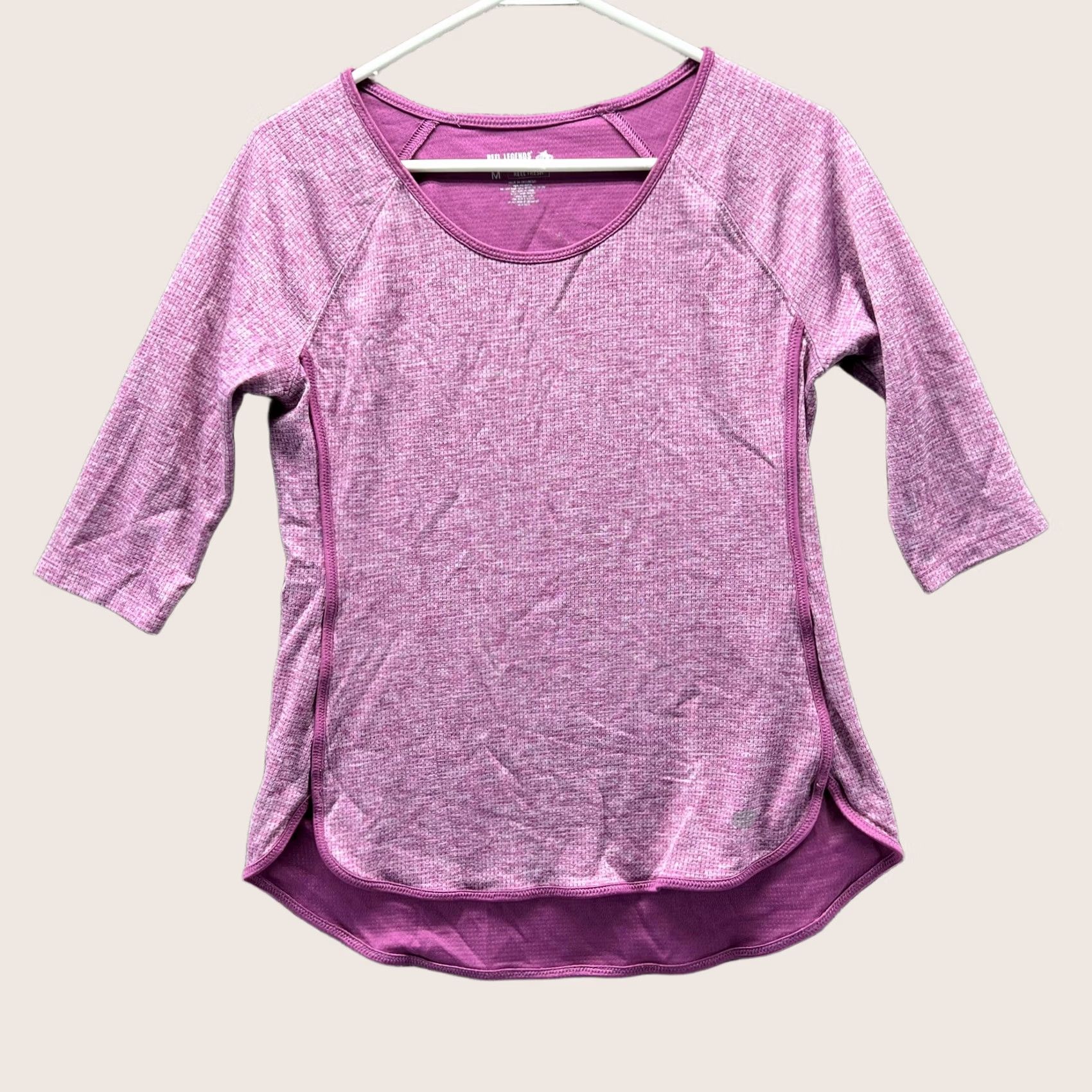 Vintage Reel Legends Shirt Womens M Pink Purple 3/4 Sleeve Performance Athletic Top Size M / US 6-8 / IT 42-44 - 1 Thumbnail