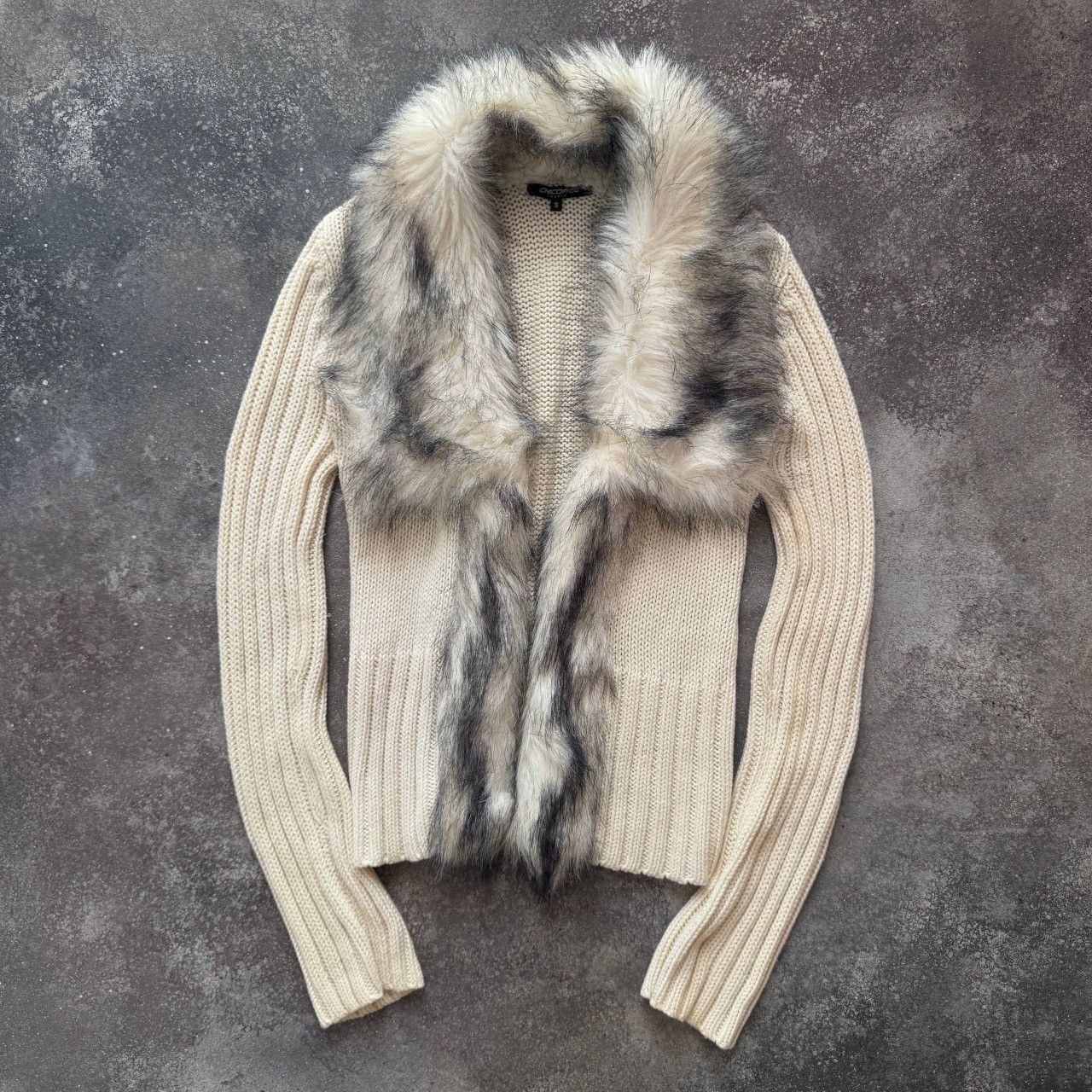 2000’s Aesthetic Vintage Faux Fur Knit Sweater