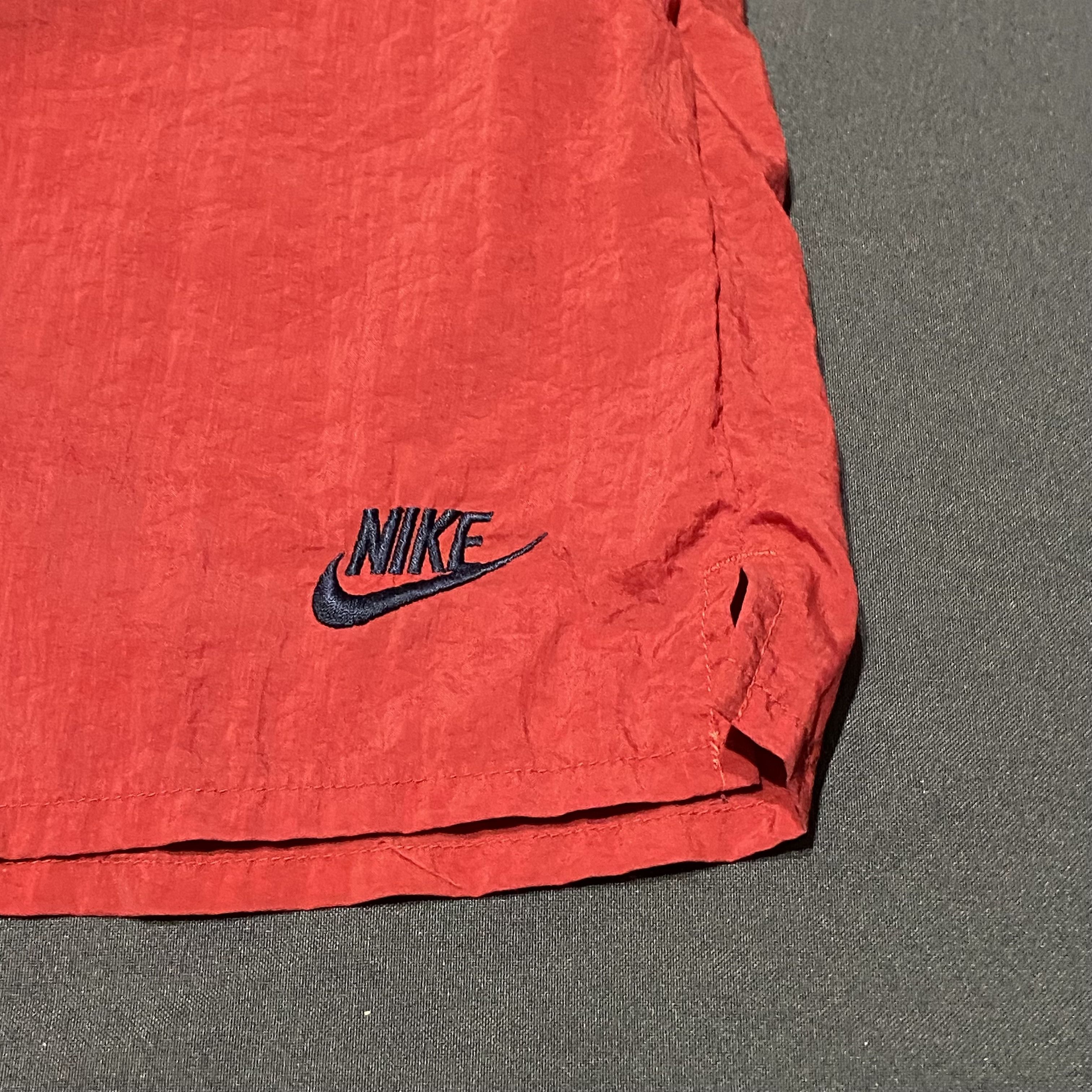 Nike × Vintage Vintage 90s Nike Travis Scott Big Swoosh Lined Shorts Size US 35 - 2 Thumbnail