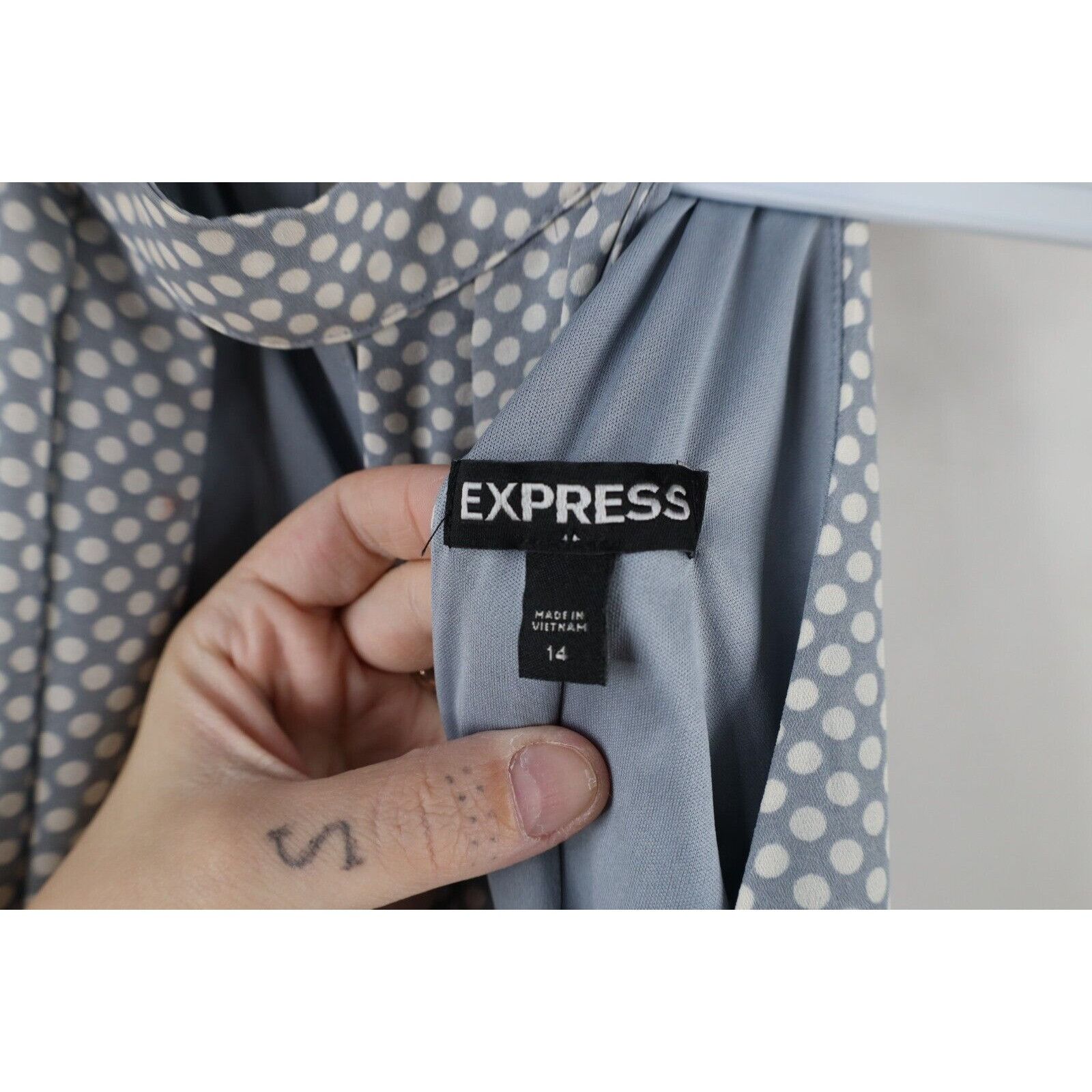 Express New Express Polka Dot Halter Neck Fit and Flare Dress Size XL / US 12-14 / IT 48-50 - 8 Thumbnail