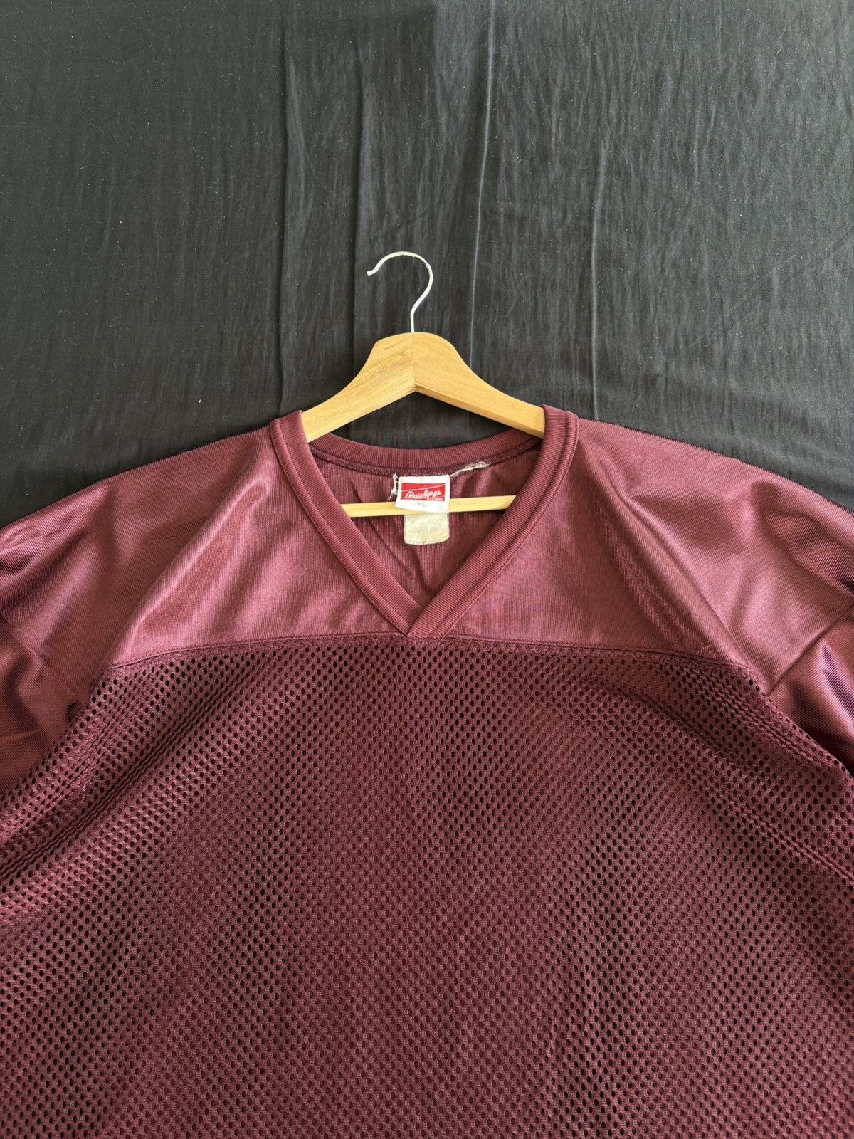 Japanese Brand Vtg RAWLINGS Youth Football Practice Jersey Mesh Net Maroon Size US XL / EU 56 / 4 - 2 Thumbnail