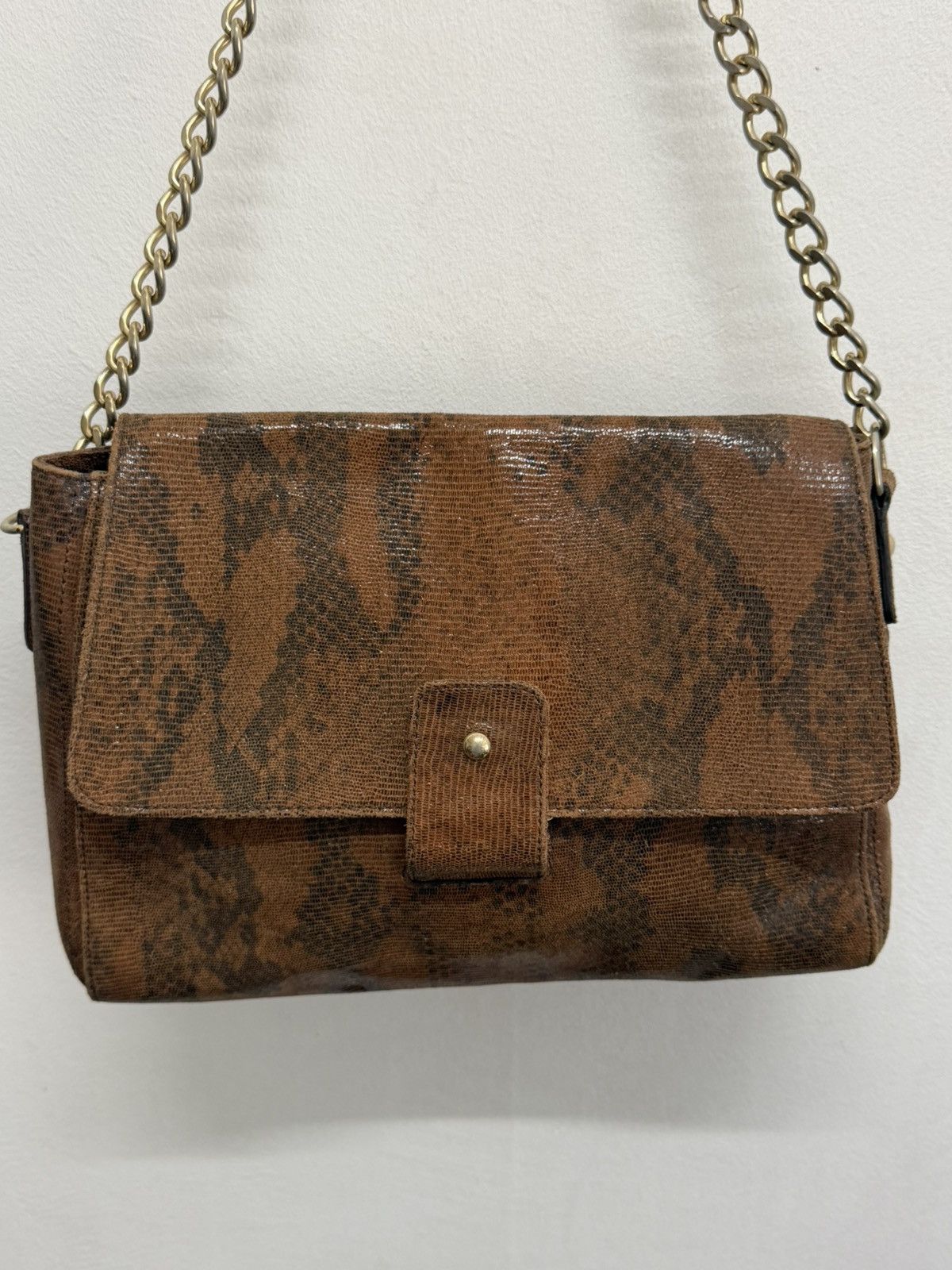 A.P.C. A.P.C. Leather Chain-Link Shoulder Snakeskin Print Size ONE SIZE - 8 Thumbnail