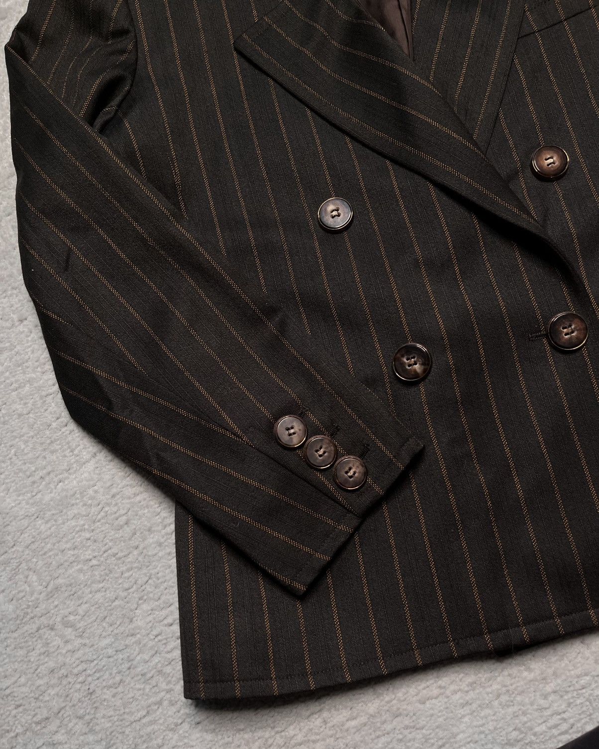 Saint Laurent Paris Grey Orange Striped Classic Luxury Blazer Saint Laurent Size M / US 6-8 / IT 42-44 - 4 Thumbnail