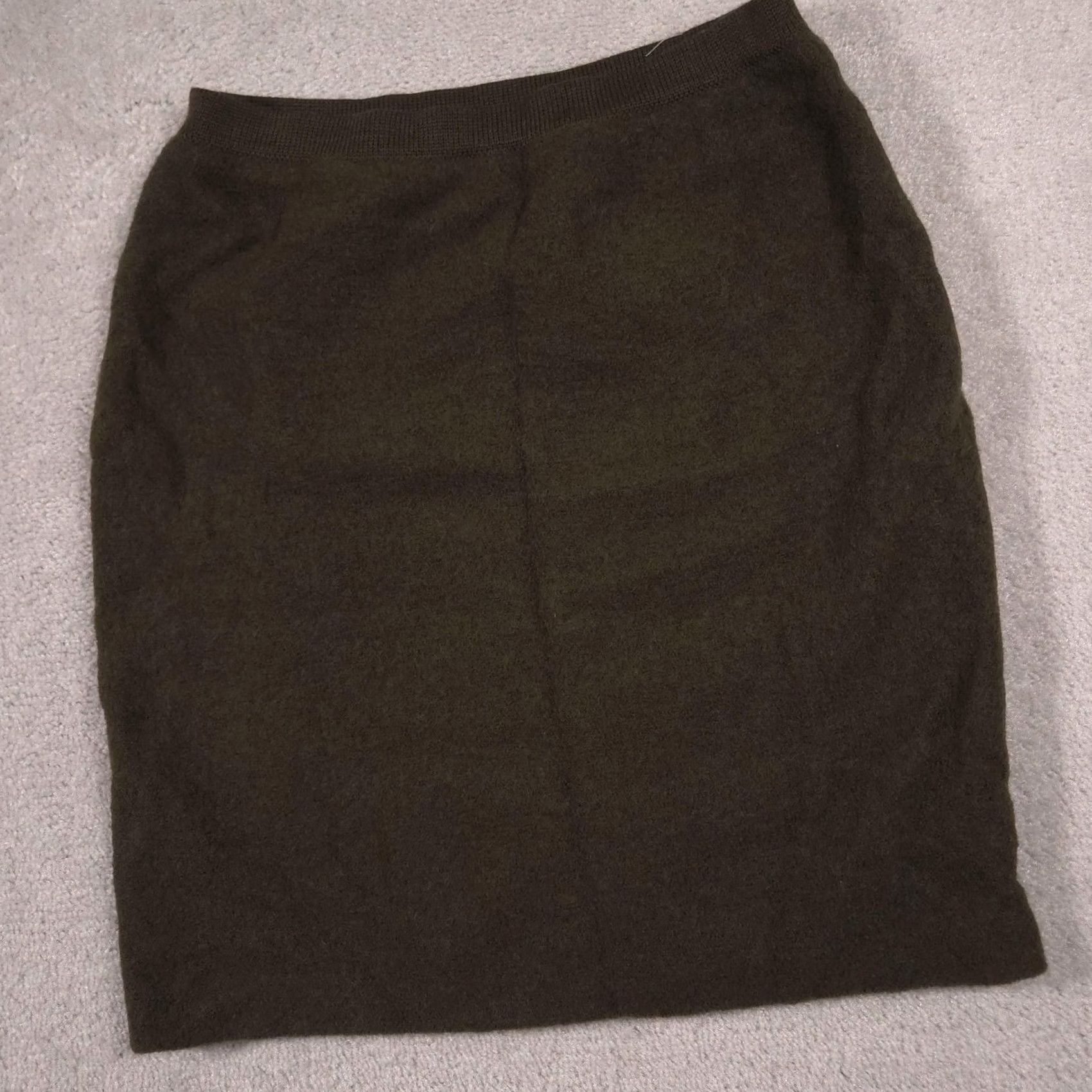 Lands' End Lands' End Skirt Womens 12 Green Wool Knit Pencil Career Office Size 34" / US 12 / IT 48 - 3 Thumbnail