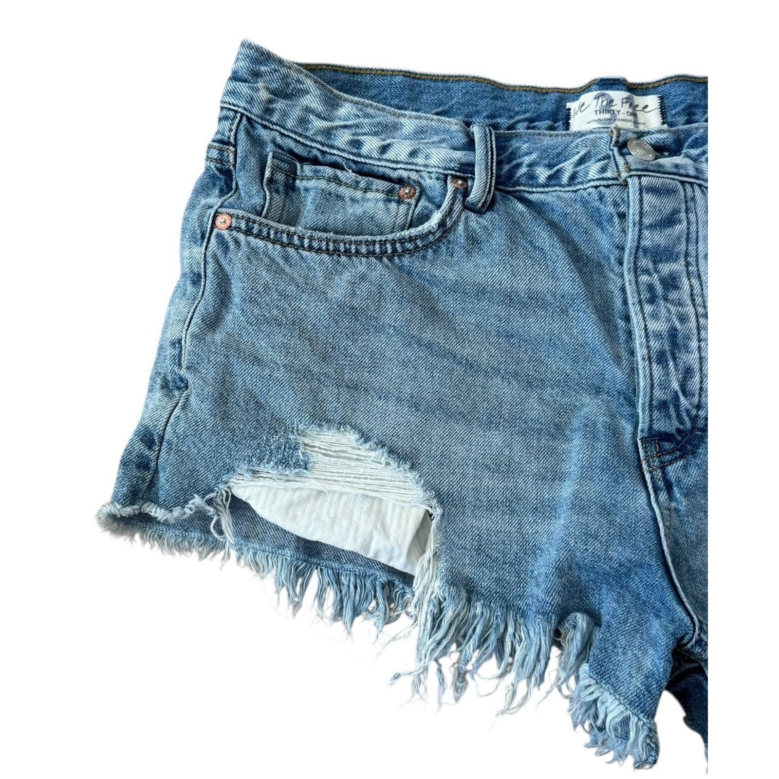 Free People WE THE FREE People Loving Good Vibrations Cut Off Shorts 31 Size 31" - 3 Thumbnail