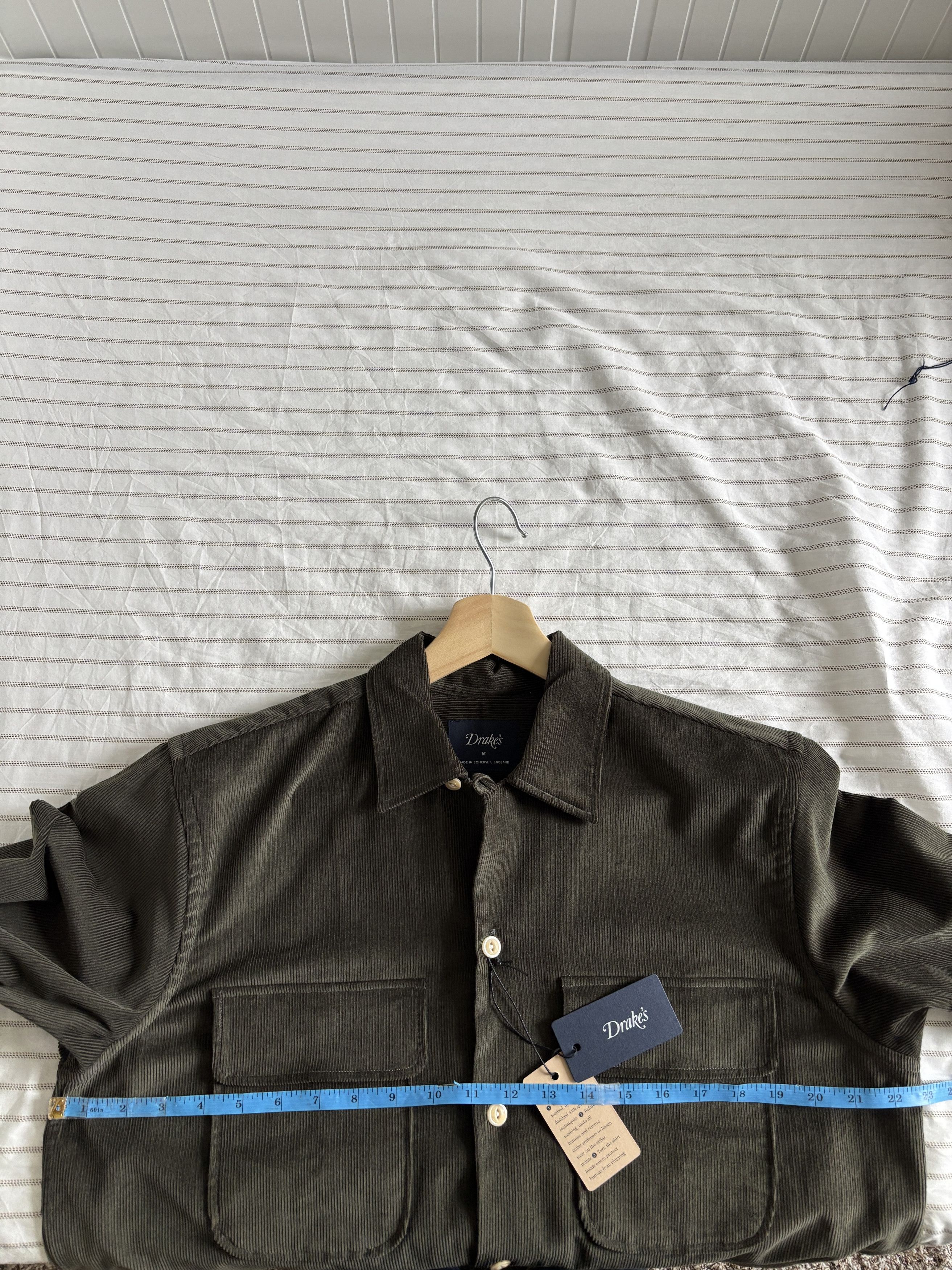 Drake's Drakes Khaki Corduroy Camp Collar Long Sleeve Shirt - Medium Size US M / EU 48-50 / 2 - 4 Thumbnail