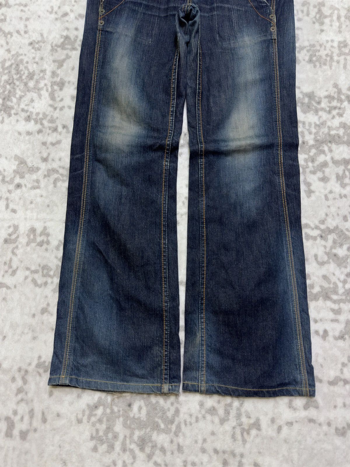 Edwin Vintage Edwin 503 Blue Trip Flared Denim Jeans Size US 31 - 6 Thumbnail