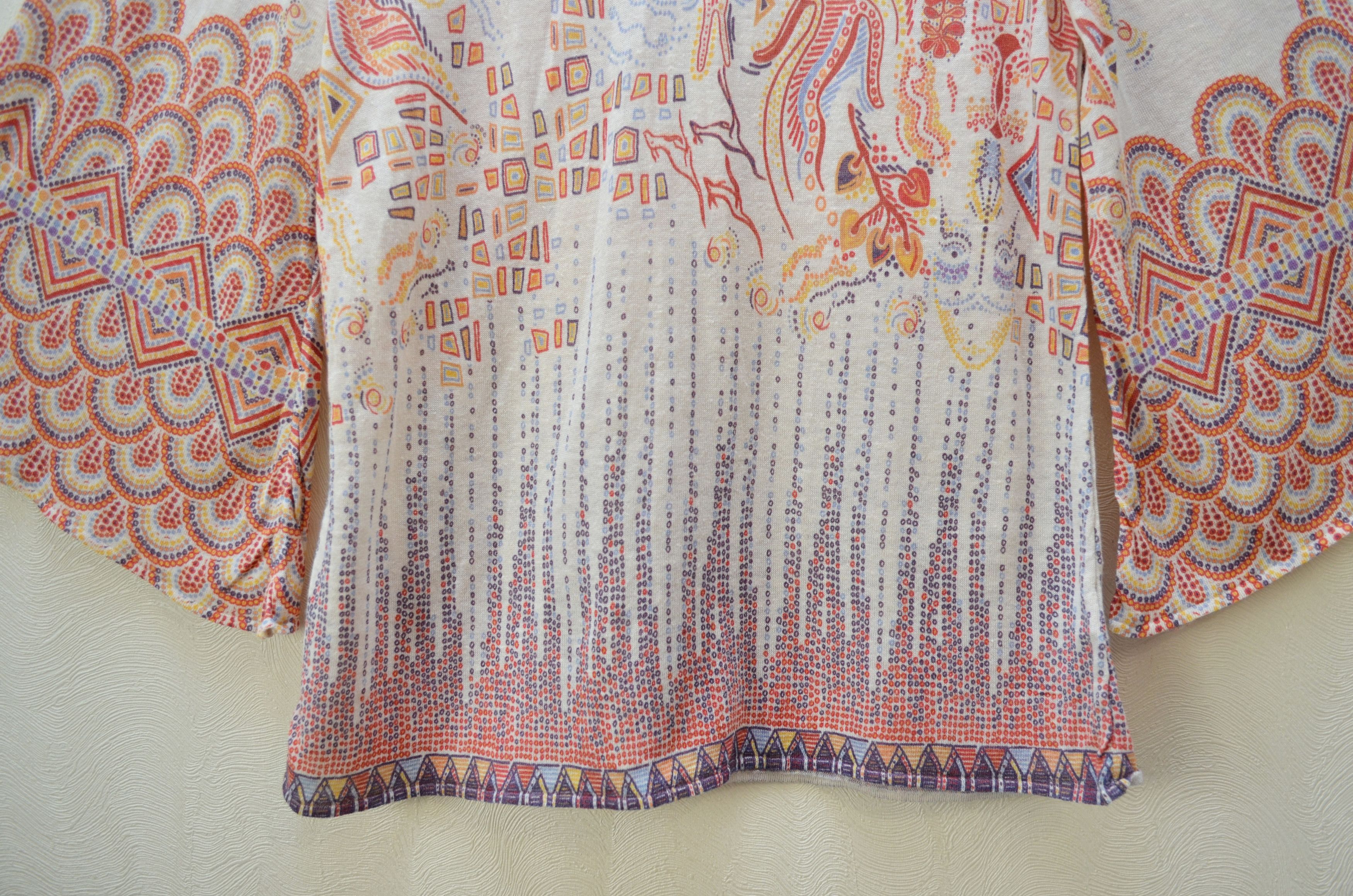Designer Ivko Canvas Jumper Tunic Linen Shirt Curry Saffron Orange Size M / US 6-8 / IT 42-44 - 6 Thumbnail