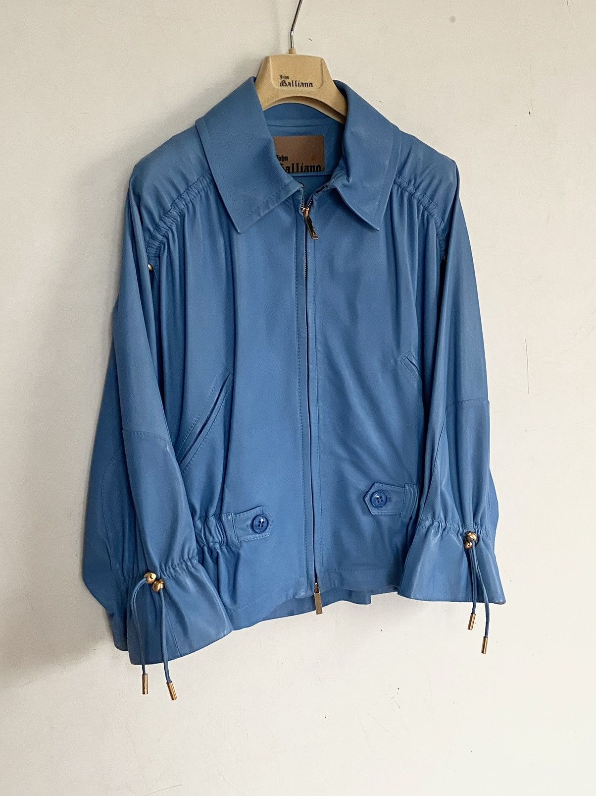 Dior 🔥Rare John Galliano 2000s Lambskin Blue Leather Jacket Size S / US 4 / IT 40 - 3 Thumbnail