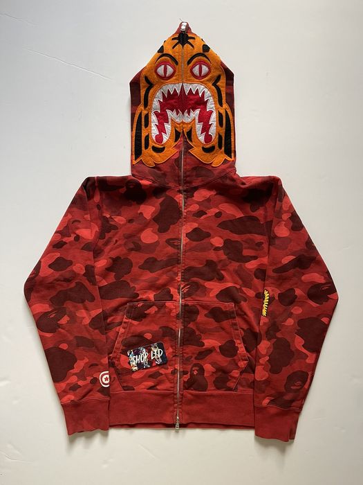 Bape tiger hoodie discount red