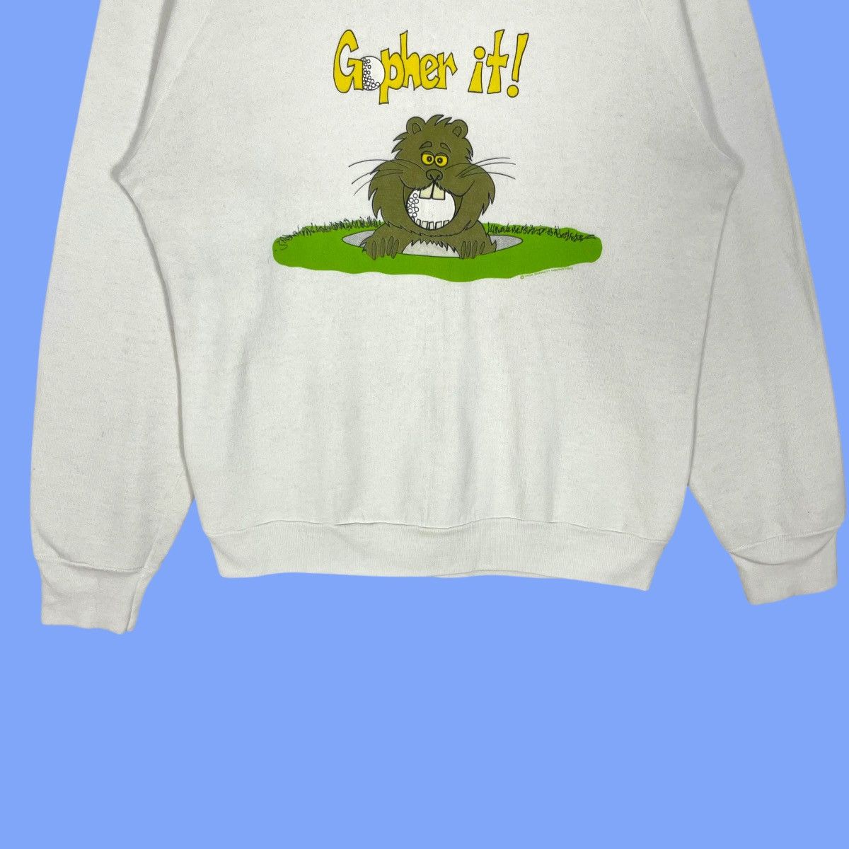 Fruit Of The Loom Vtg 90s Fruit Of The Loom Gropher It Cartoon Logo Sweatshirt Size US S / EU 44-46 / 1 - 6 Thumbnail