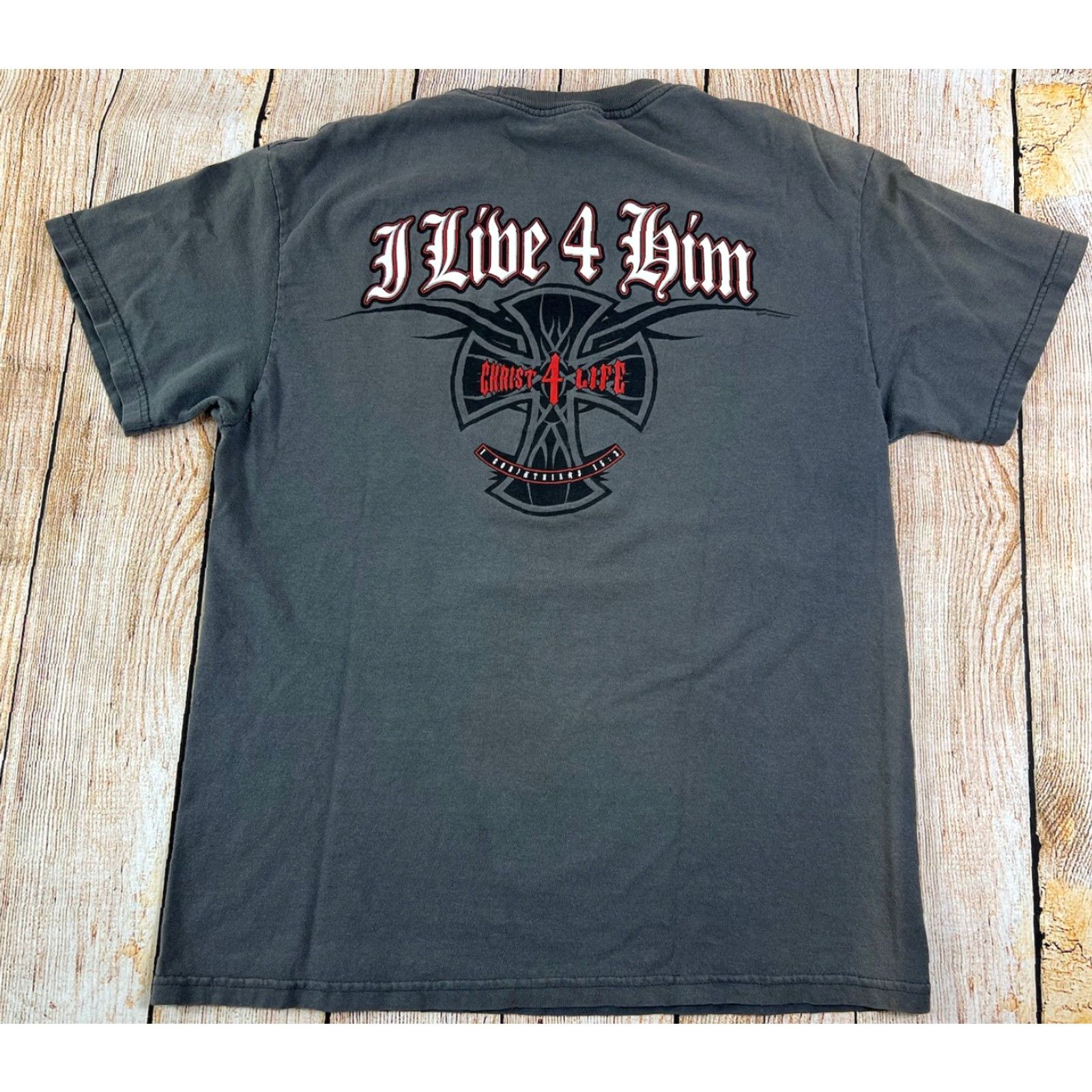 Alife Y2K Jesus Biker Choppers Parody Gray T Shirt Medium Mens Humor 4 Life He Died 4 Me Christ 4 Life Size US M / EU 48-50 / 2 - 2 Thumbnail