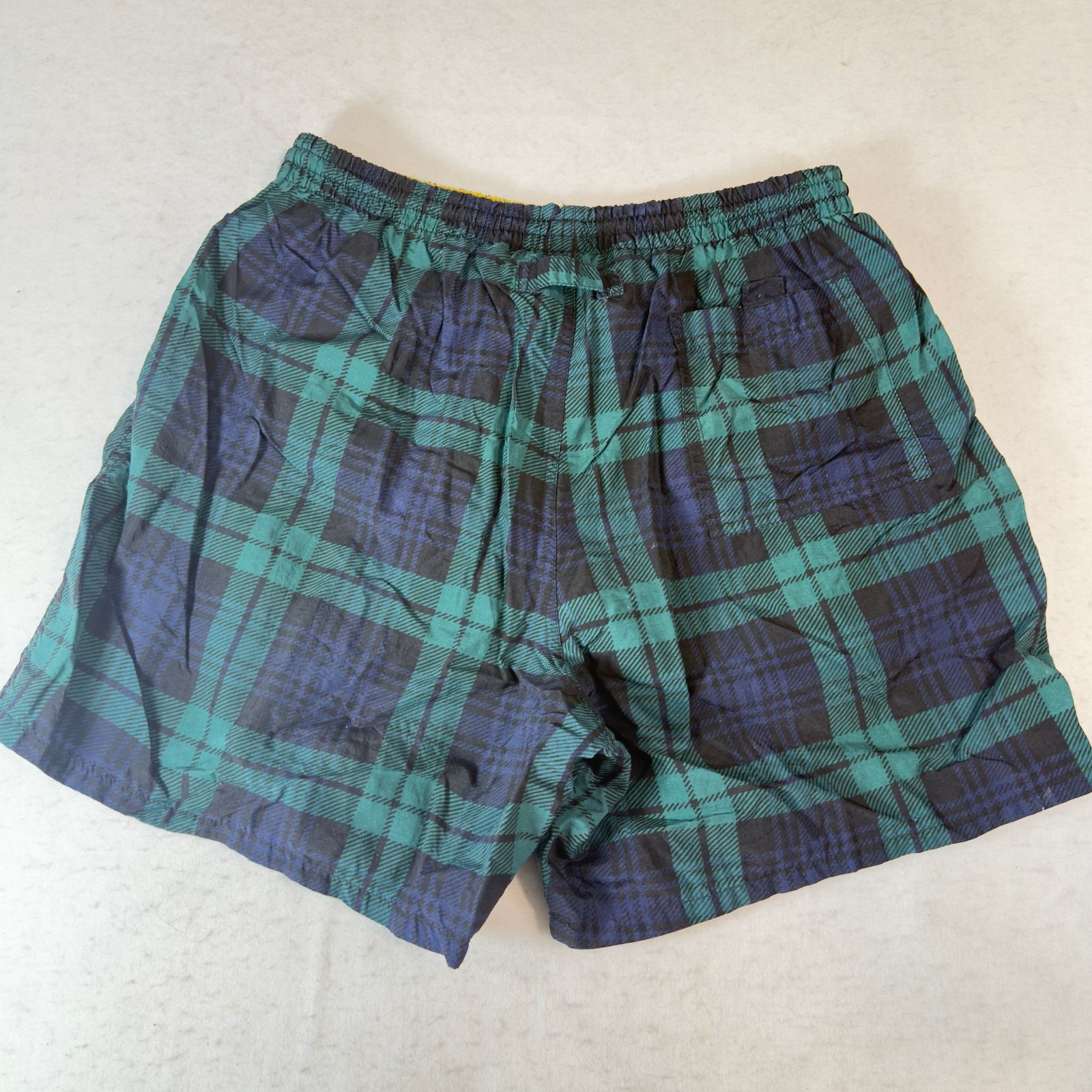 Catalina Catalina MenL Swim Trunks Green Plaid Lined Drawstring Waist Size US 40 / EU 56 - 4 Thumbnail