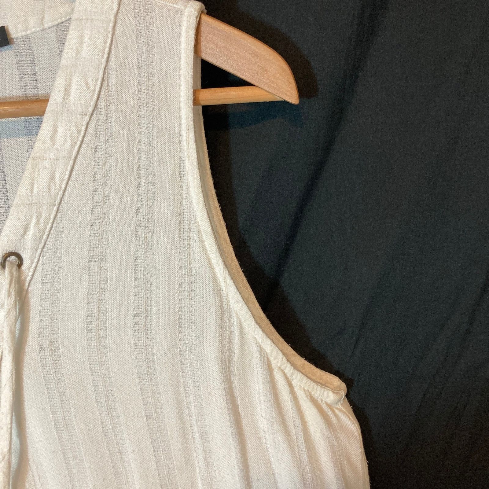 Other Maven West Ivory White Lace Up V-Neck Lightweight Tank Top Size L / US 10 / IT 46 - 6 Thumbnail