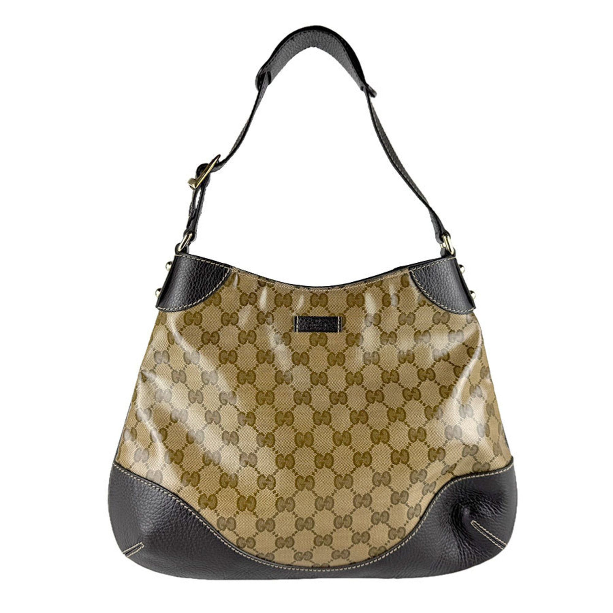 Gucci Gucci Shoulder Bag GG Crystal Coated Canvas Leather Brown Gold Women's z9573 Size ONE SIZE - 1 Thumbnail
