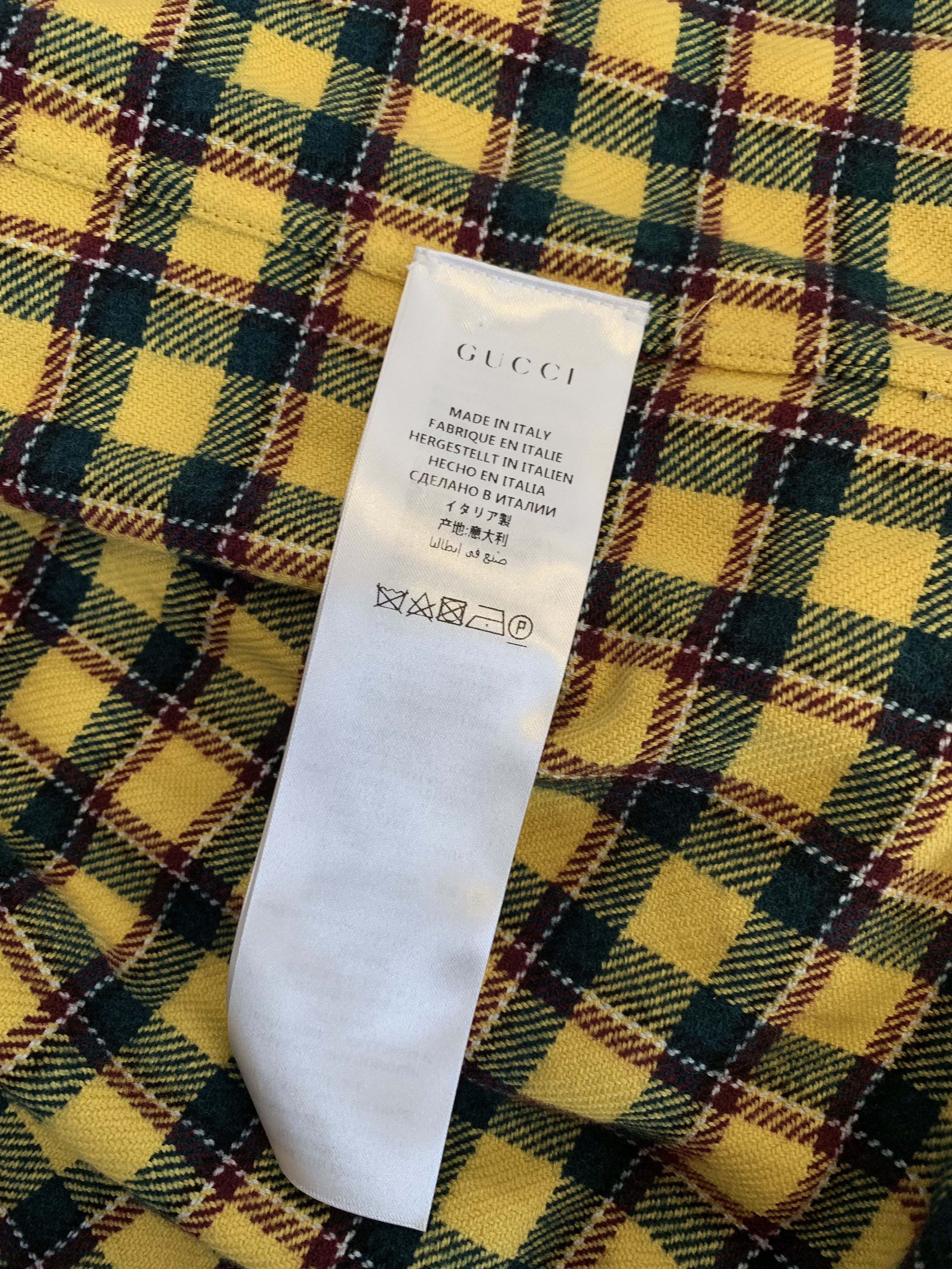 Gucci Gucci UFO Yellow Checked Shirt Size US L / EU 52-54 / 3 - 7 Thumbnail