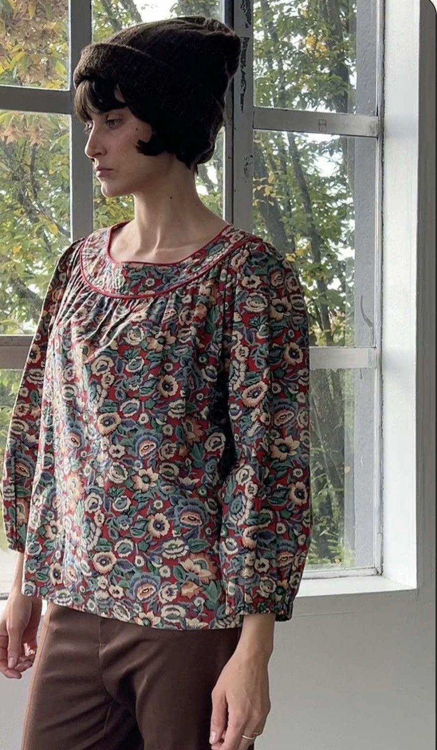 Saint Laurent Paris Vintage Saint Laurent Floral Top Size M / US 6-8 / IT 42-44 - 2 Thumbnail