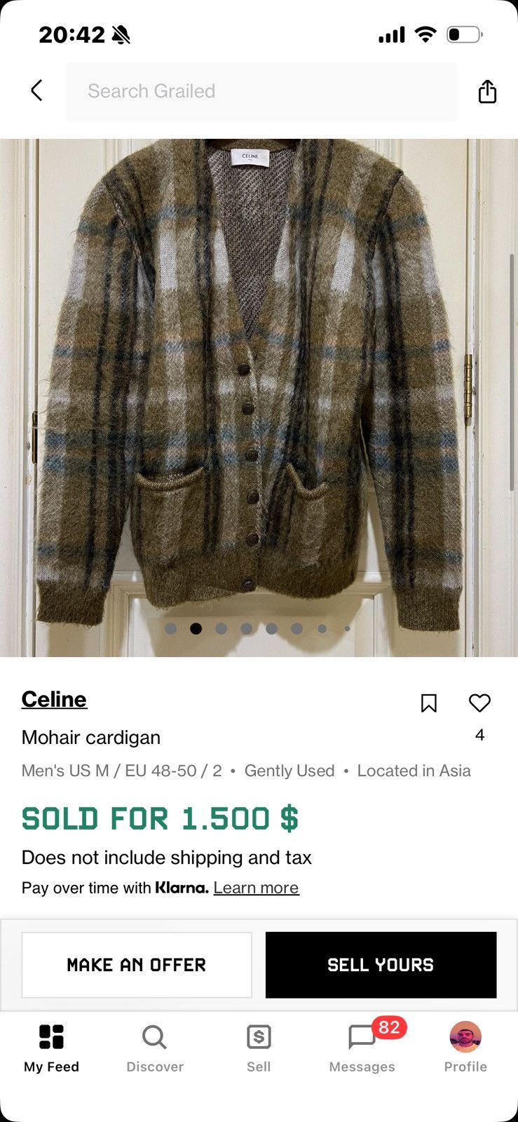 Celine FW20 Grounge Mohair Cardigan Size US M / EU 48-50 / 2 - 7 Thumbnail