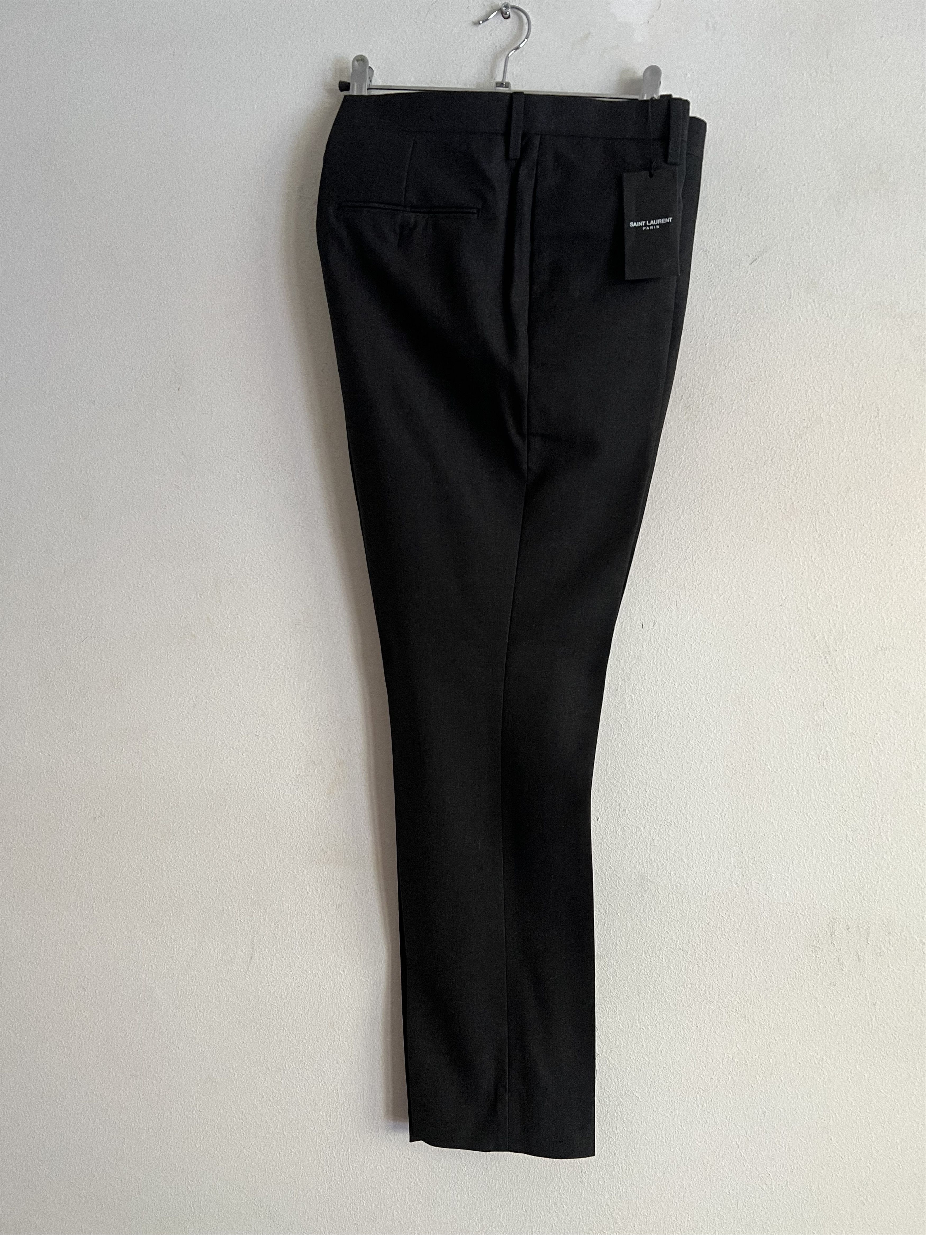 Hedi Slimane × Saint Laurent Paris Hedi Slimane Charcoal Wool Trousers Size US 34 / EU 50 - 4 Thumbnail