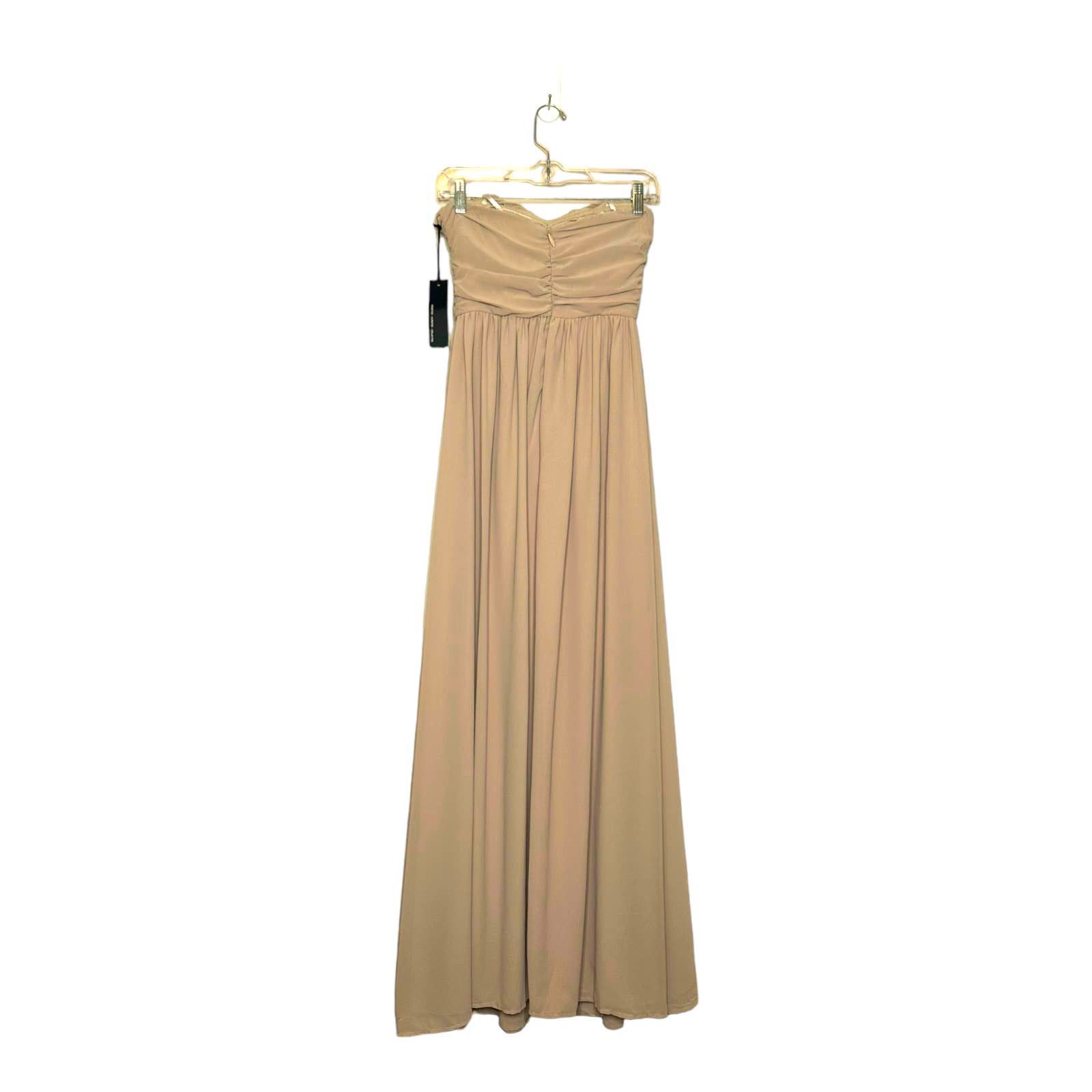 Lululemon Lulu's Moonlight Serenade Beige Strapless Maxi Dress size L Size L / US 10 / IT 46 - 5 Thumbnail