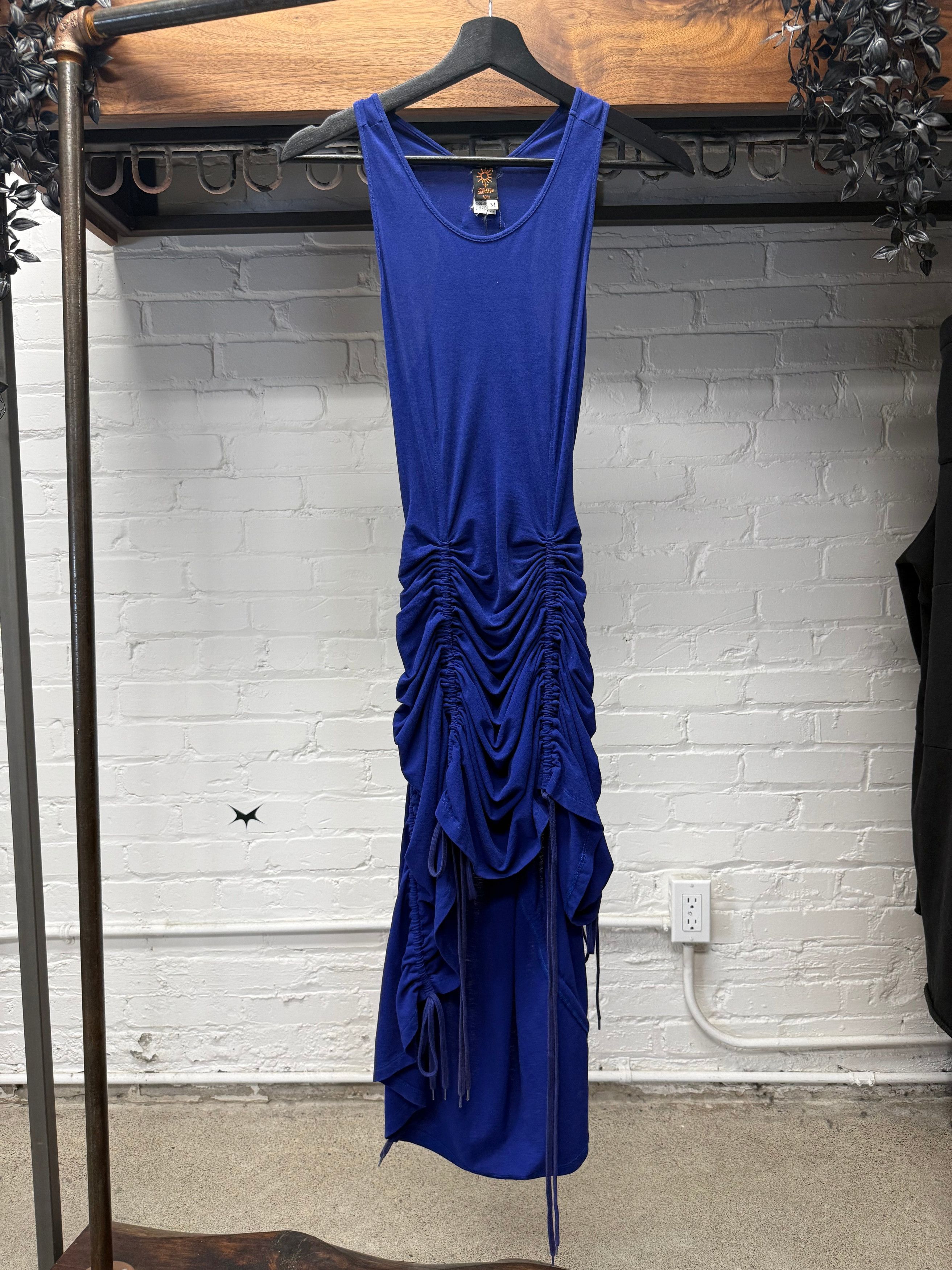 Jean Paul Gaultier Vintage Jean Paul Gaultier Ruched Blue Drawstring Dress Size M / US 6-8 / IT 42-44 - 1 Thumbnail