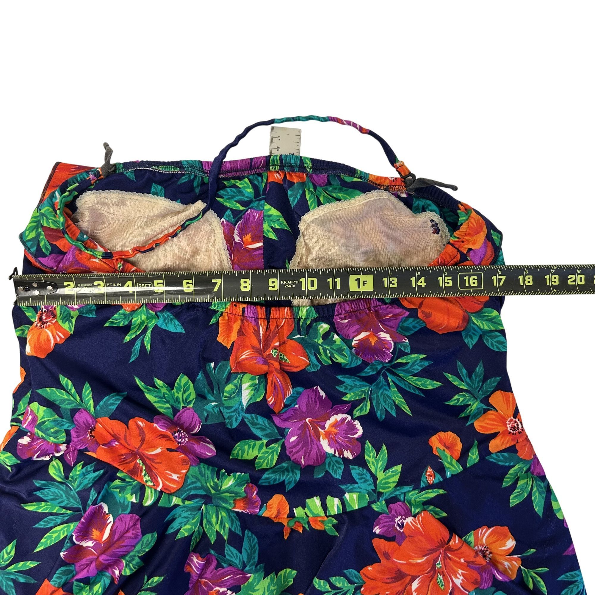 Other Vtg Maxine of Hollywood Bright VIBRANT FLORAL Tiere Swimsuit Size L / US 10 / IT 46 - 9 Thumbnail