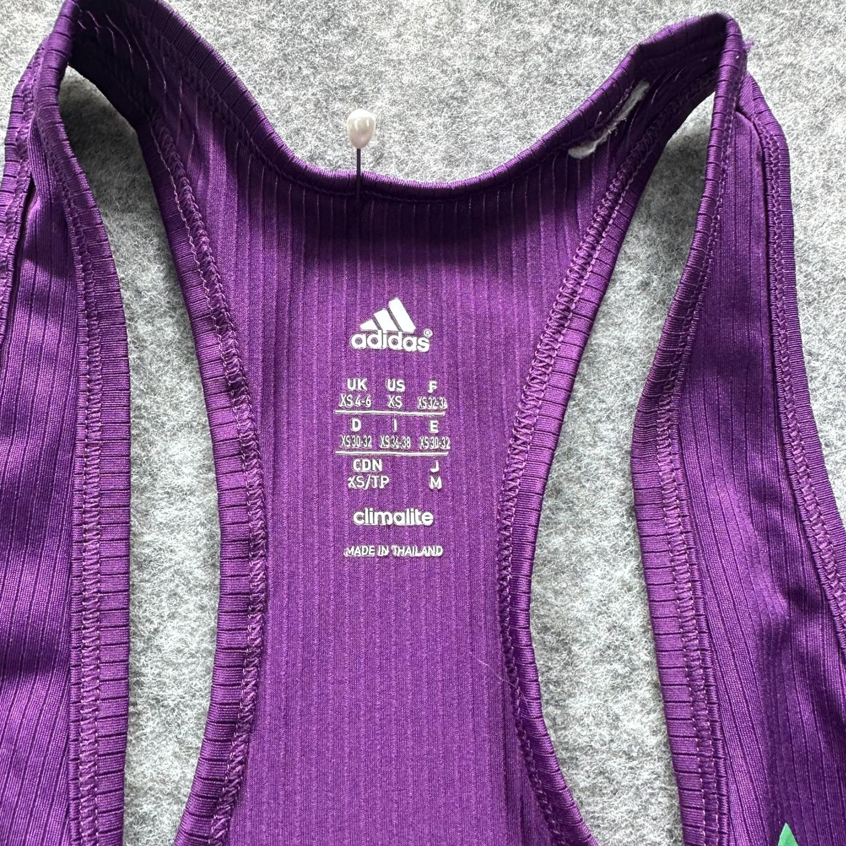 Adidas Adidas Tank Top Womens XS Purple Climalite Racerback Athletic Running Workout - Womens Tank Top, XS, Purple, Sleeveless, Athletic Size XS / US 0-2 / IT 36-38 - 3 Thumbnail