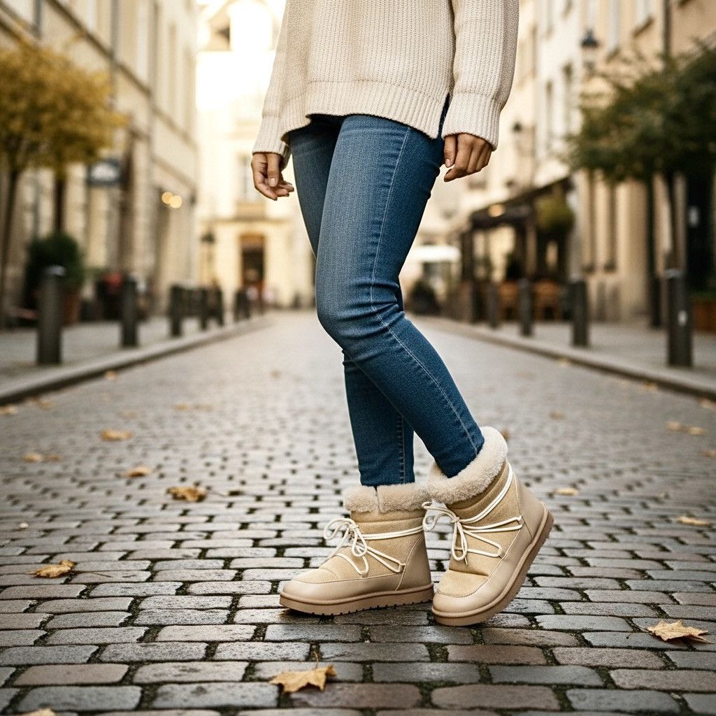 Other Aspen Women’s Puffy Faux Fur Vegan Lace Beige Boots Sz 8.5-9 Size US 9 / IT 39 - 2 Thumbnail