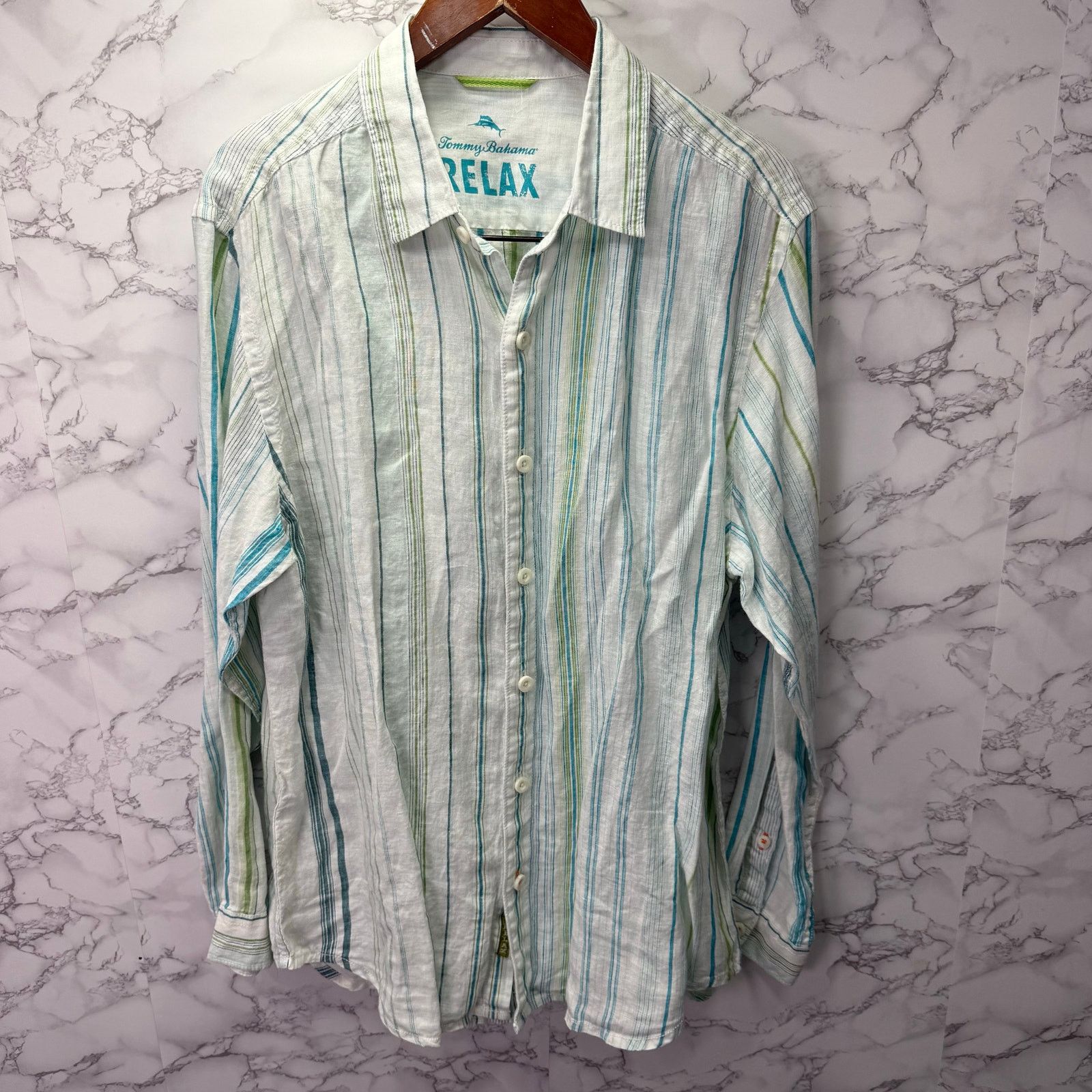 Tommy Bahama Tommy Bahama Men's Shirt sz L 100% Linen Long Sleeve #G673 Size US L / EU 52-54 / 3 - 1 Thumbnail