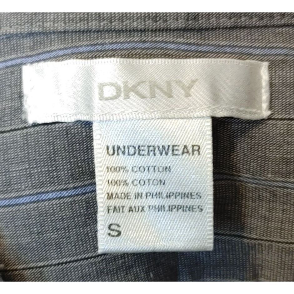 DKNY DKNY Underwear Mens S Gray Blue Striped Long Sleeve Button D Size US S / EU 44-46 / 1 - 3 Thumbnail